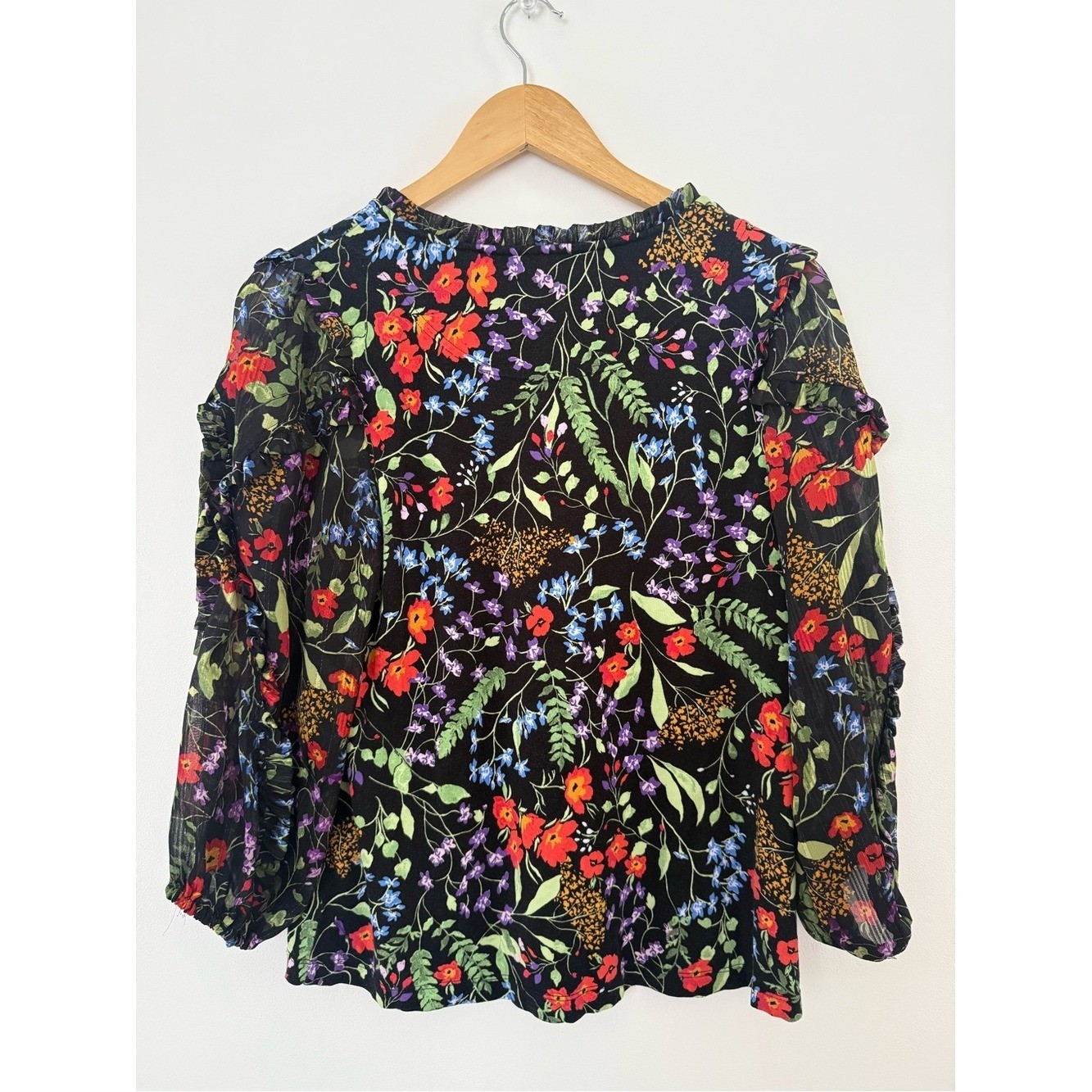 Maeve by Anthropologie Floral Peasant Blouse Size S Boho Feminine Cottagecore