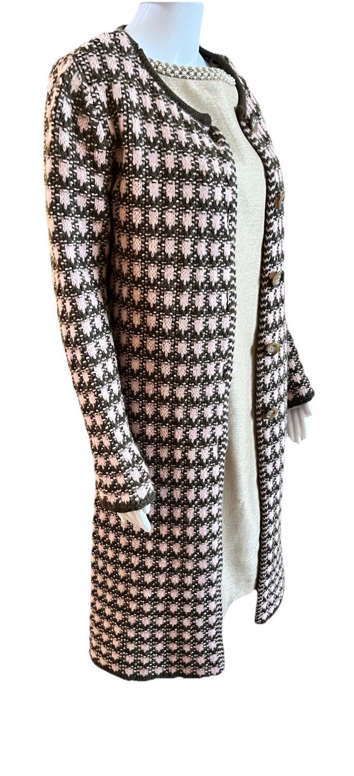 UNITED COLORS OF BENETTON VTG Y2K Size M 6-8 Pink Brown MIDI Coat Dark Academia