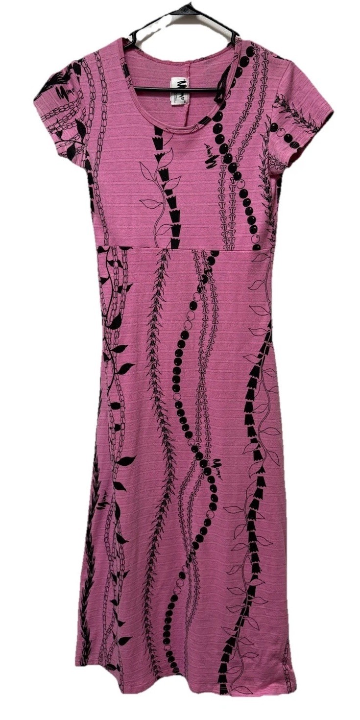 Vintage Mamo Howell Cotton Pink hawaii Muumuu Floral Maxi Dress Small