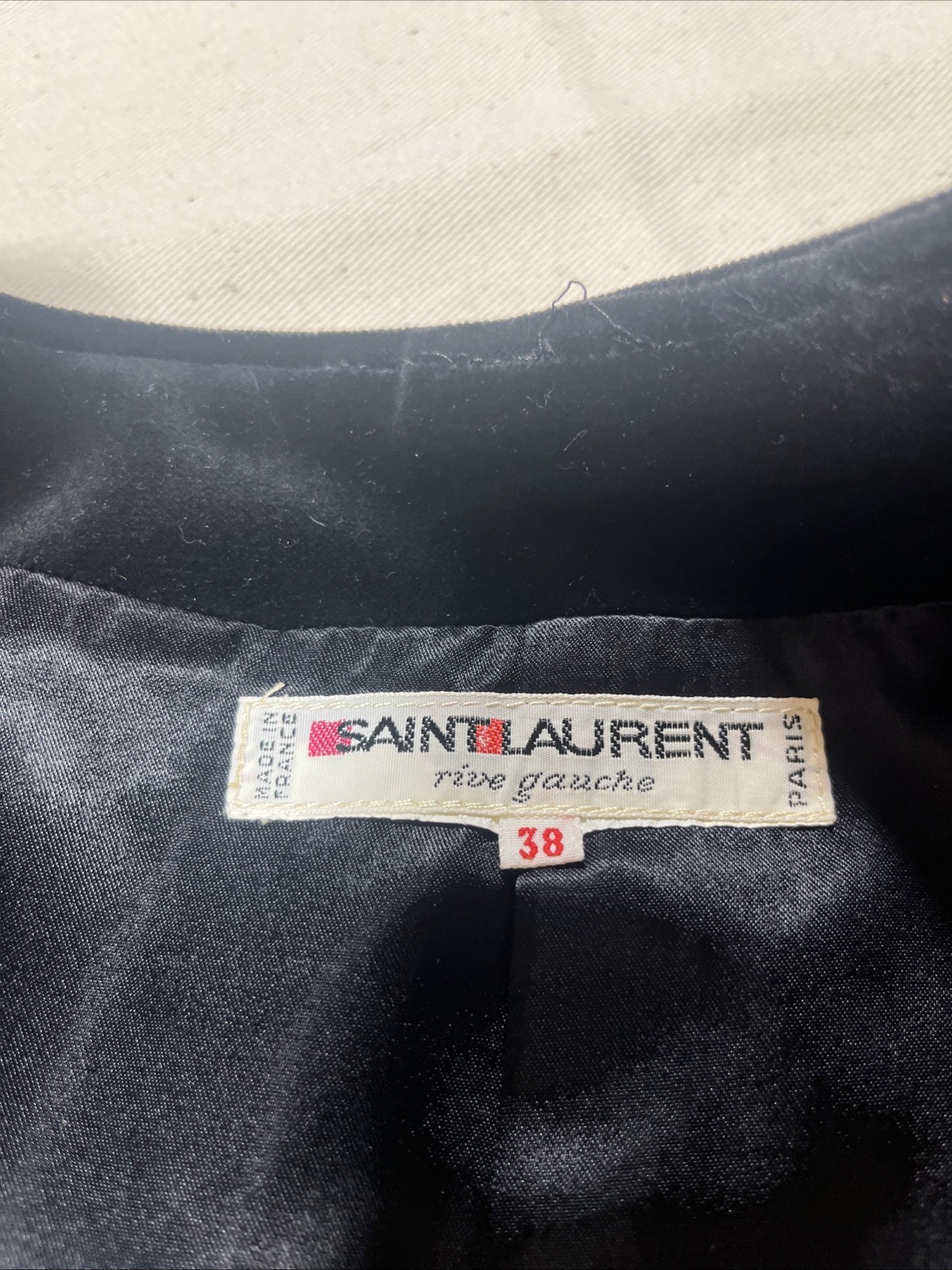 VTG YVES SAINT LAURENT 2pc Skirt and Top Blk/Purple Velvet/Taffeta/Wool/Silk 38