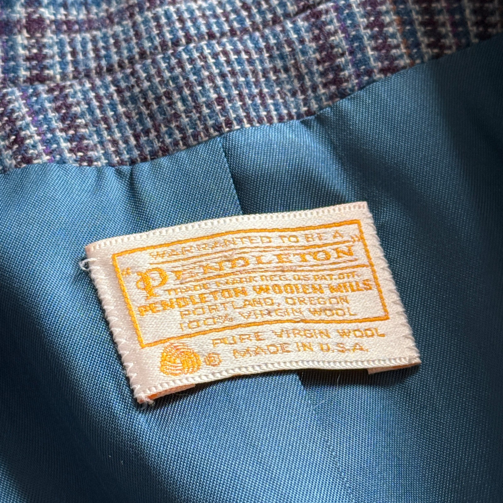 Vintage 1970’s Pendleton Virgin Wool Plaid Blazer – Womens 10/Small – ILGWU