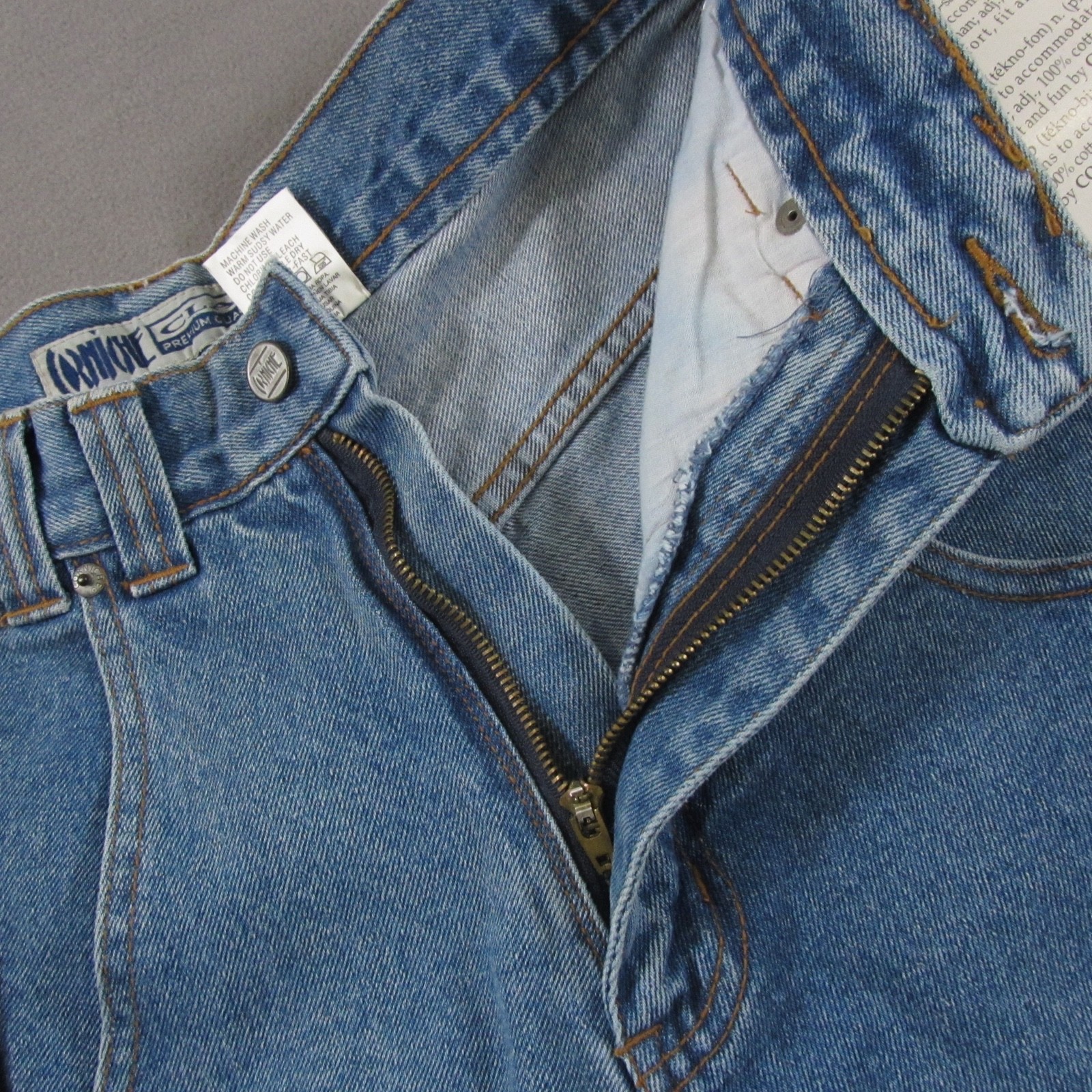Vintage Corniche Denim Shorts Womens 32 Cargo Blue High Waist Deadstock