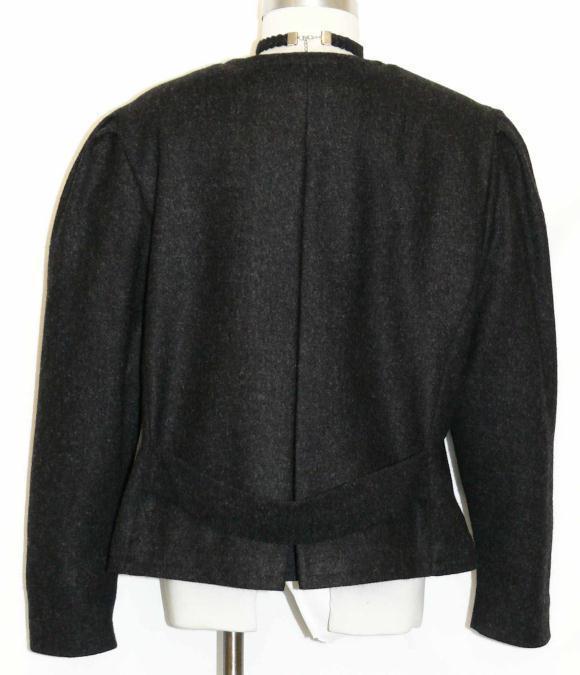 Bavaria Loden WOOL ALPACA BLACK Jacket LARGE CAT Women German Coat B46″ 16 L