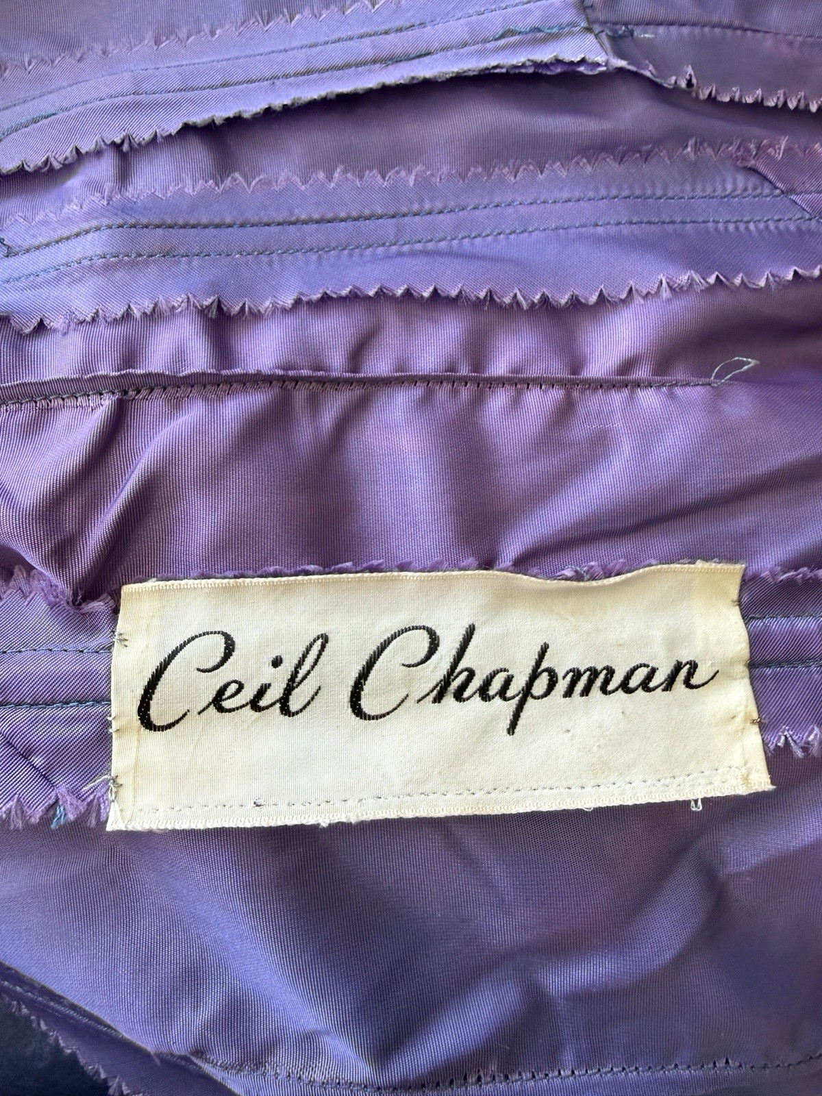 Ceil Chapman mermaid dress vintage designer gown glam 1950s midcentury Sarong S