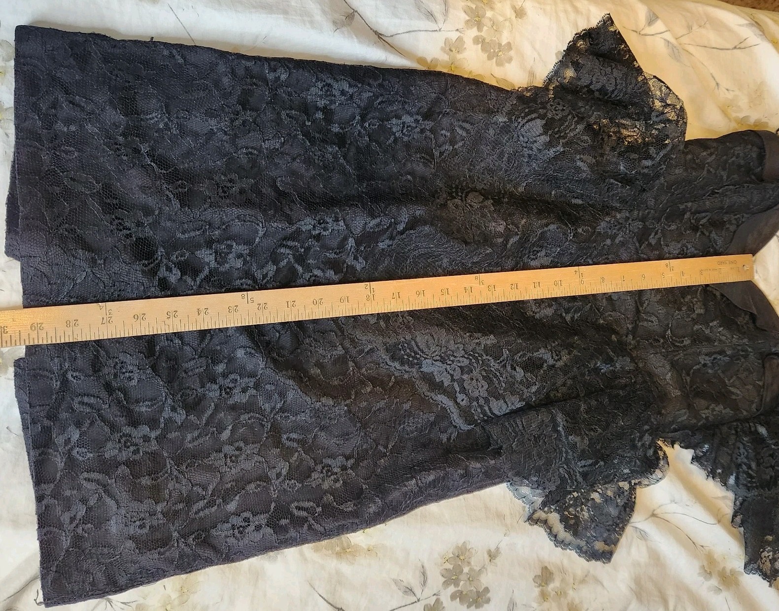 Vtg Black Lace One Shoulder Cocktail Dress 80s Peplum Climax For David Howard
