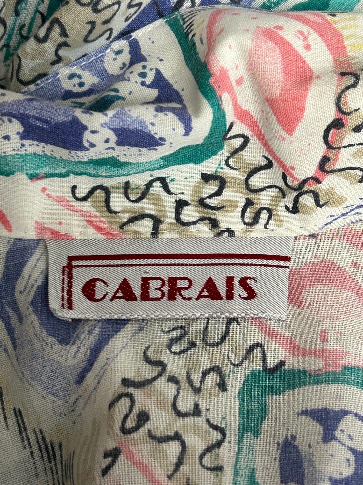 Cabrais Button Front Shirt Blouse Short Sleeve Collared Women’s Vintage 80’s