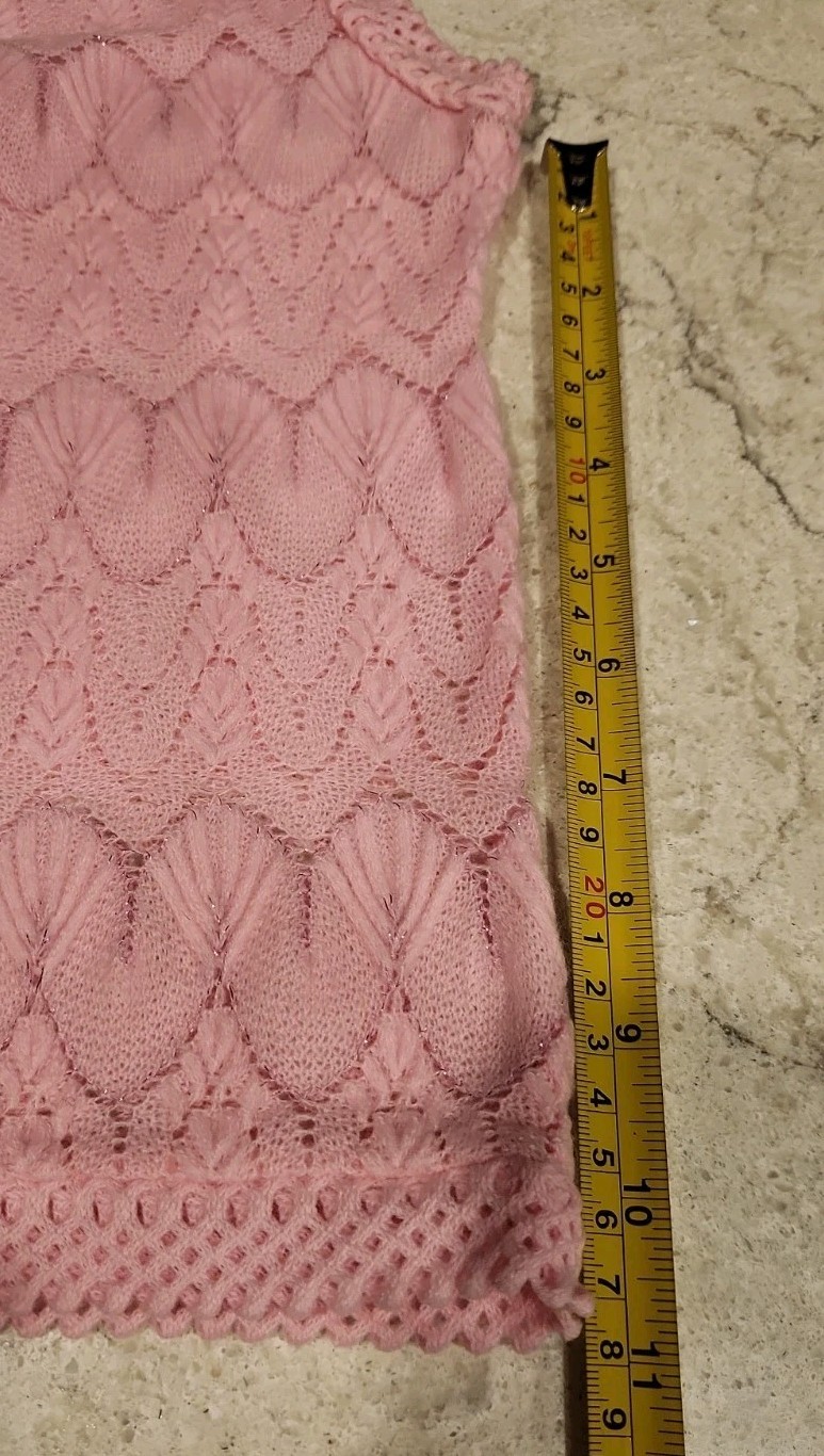 Acrylace Women’s Vintage Pink Crocheted Vest