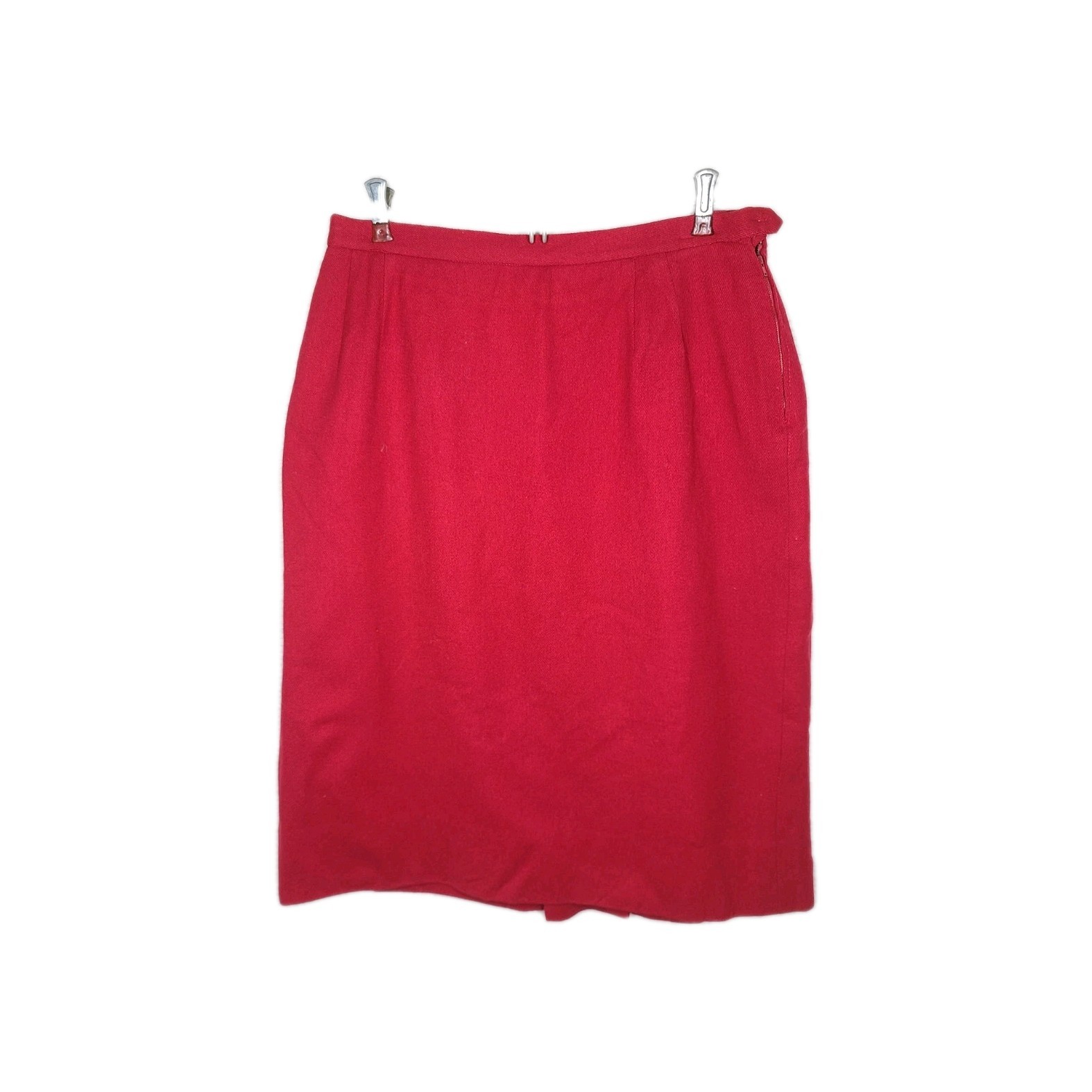 60s Wool Skirt Magenta Large 30w Pinup Mod Catalina California Retro Back Vent
