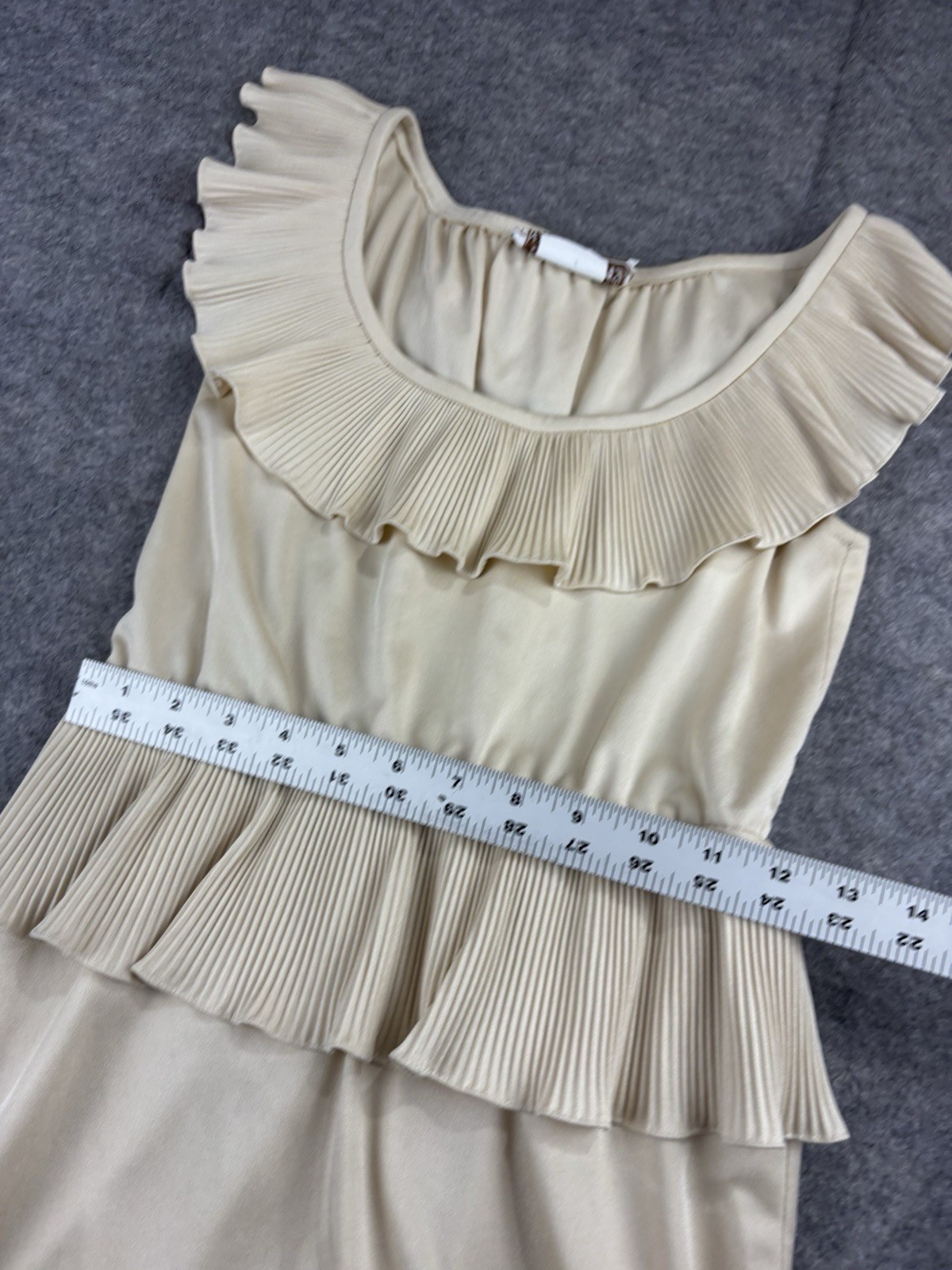 VTG Saks 5th Ave Young Dimensions Womens B XS? Dress Gold 70s Party Cocktail SEE