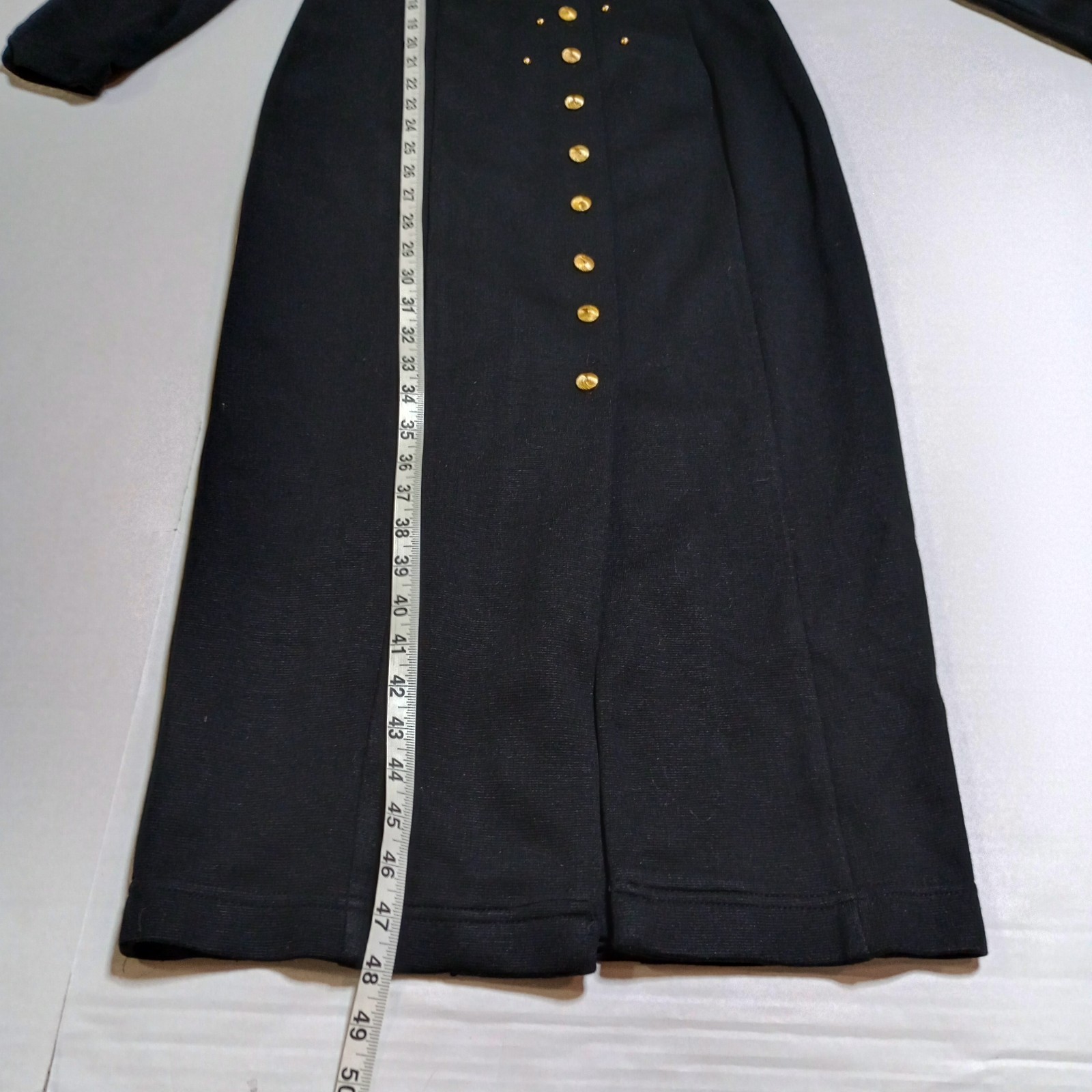 Vtg Black Knit Button Up Dress Size 10 Dawn Joy 1970s 1940s Femme Fatale NWT