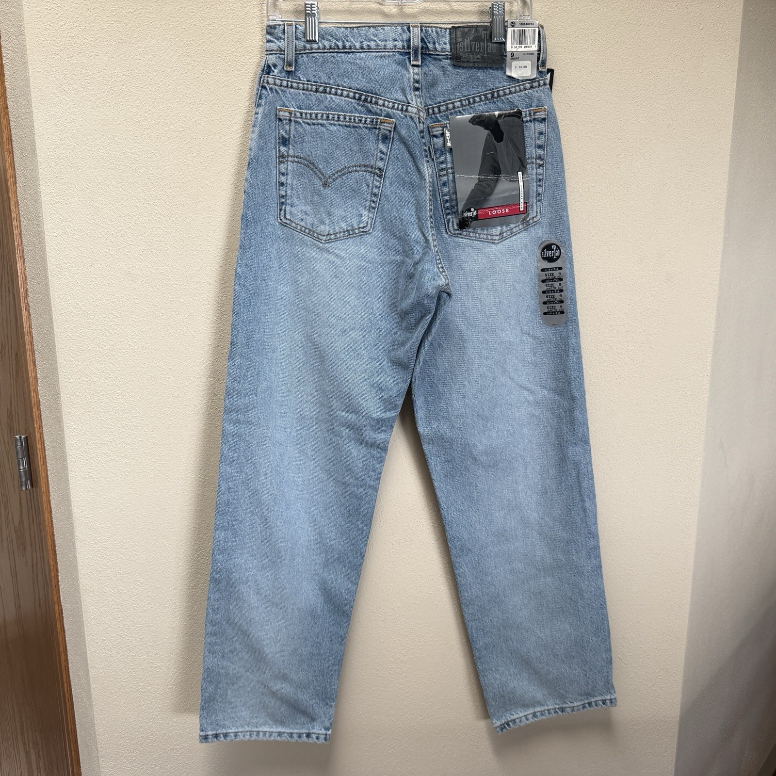 VTG 90s Levi’s SilverTab Loose Jeans Cotton Made in USA Juniors Sz 9 short NWT