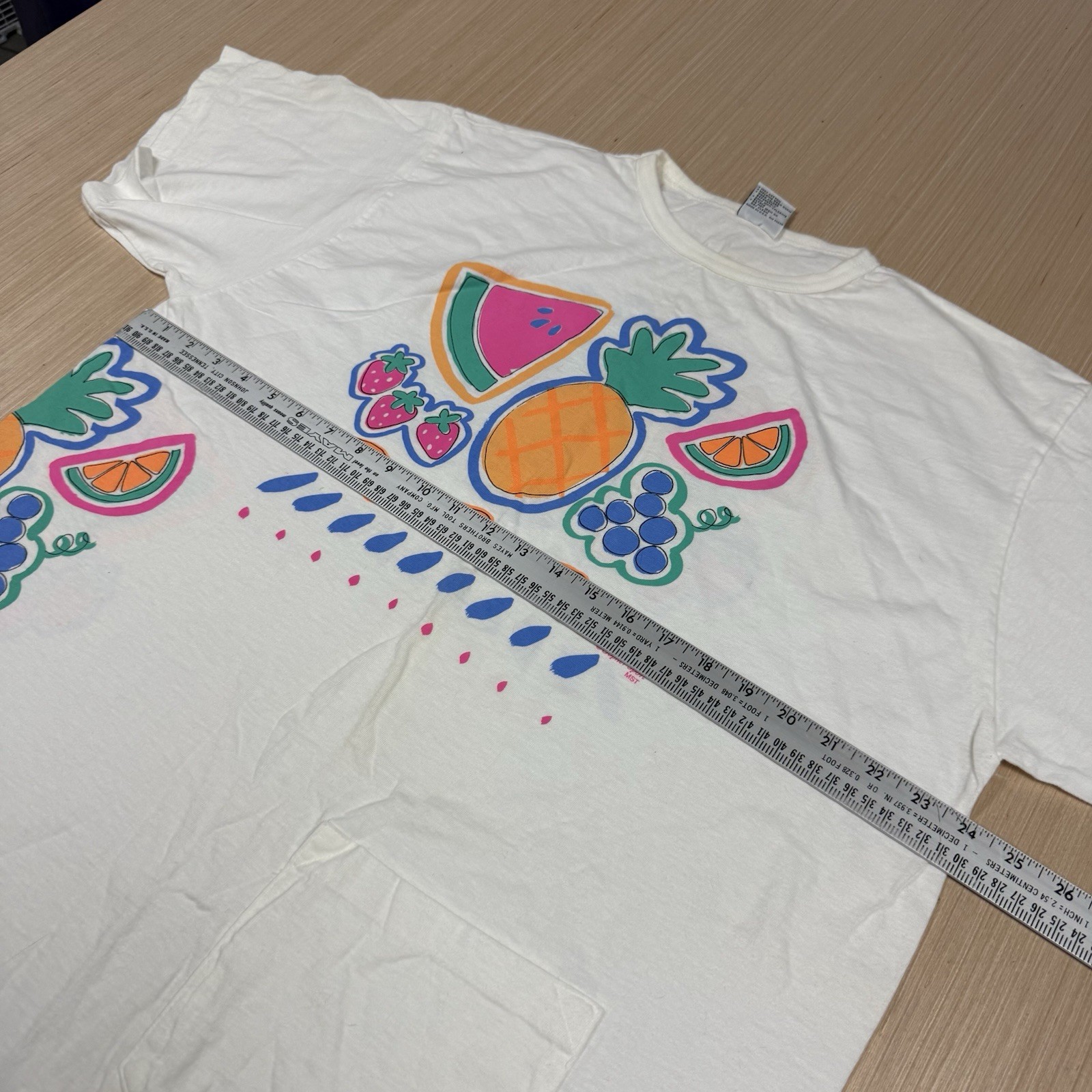 vtg Gopher Sport Fruit 90s One Size Beach Cover Up T Shirt Dress Abstract Art