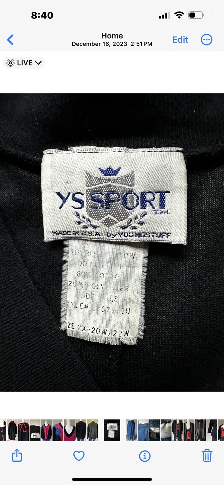 Vintage Womens 80s 90s Velour Pullover by YS Sport (Young Stuff) Size 2X