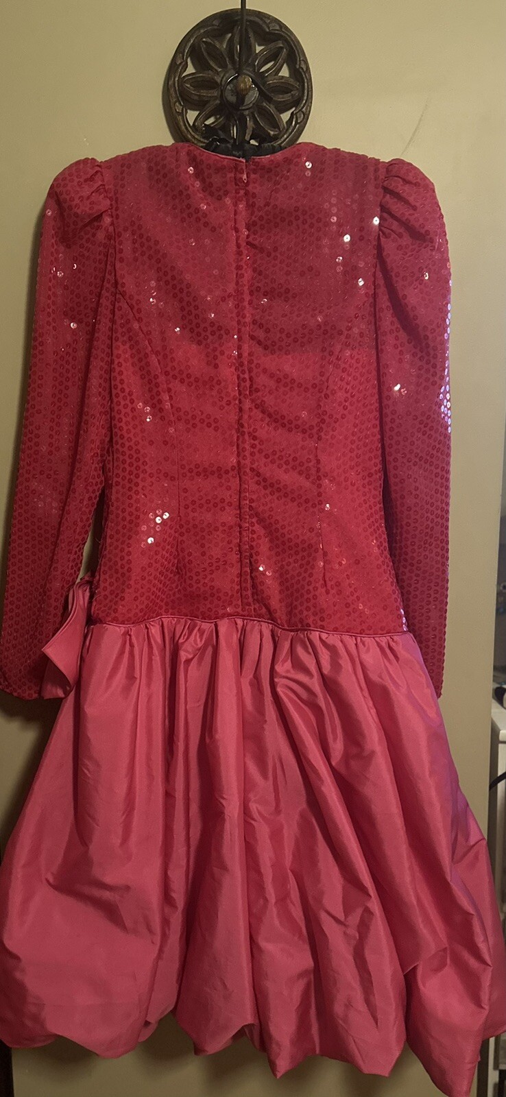 Vintage Totally 80s Madonna MTV Party Prom Dress Bubblegum Lace Sequin Bow 11/12
