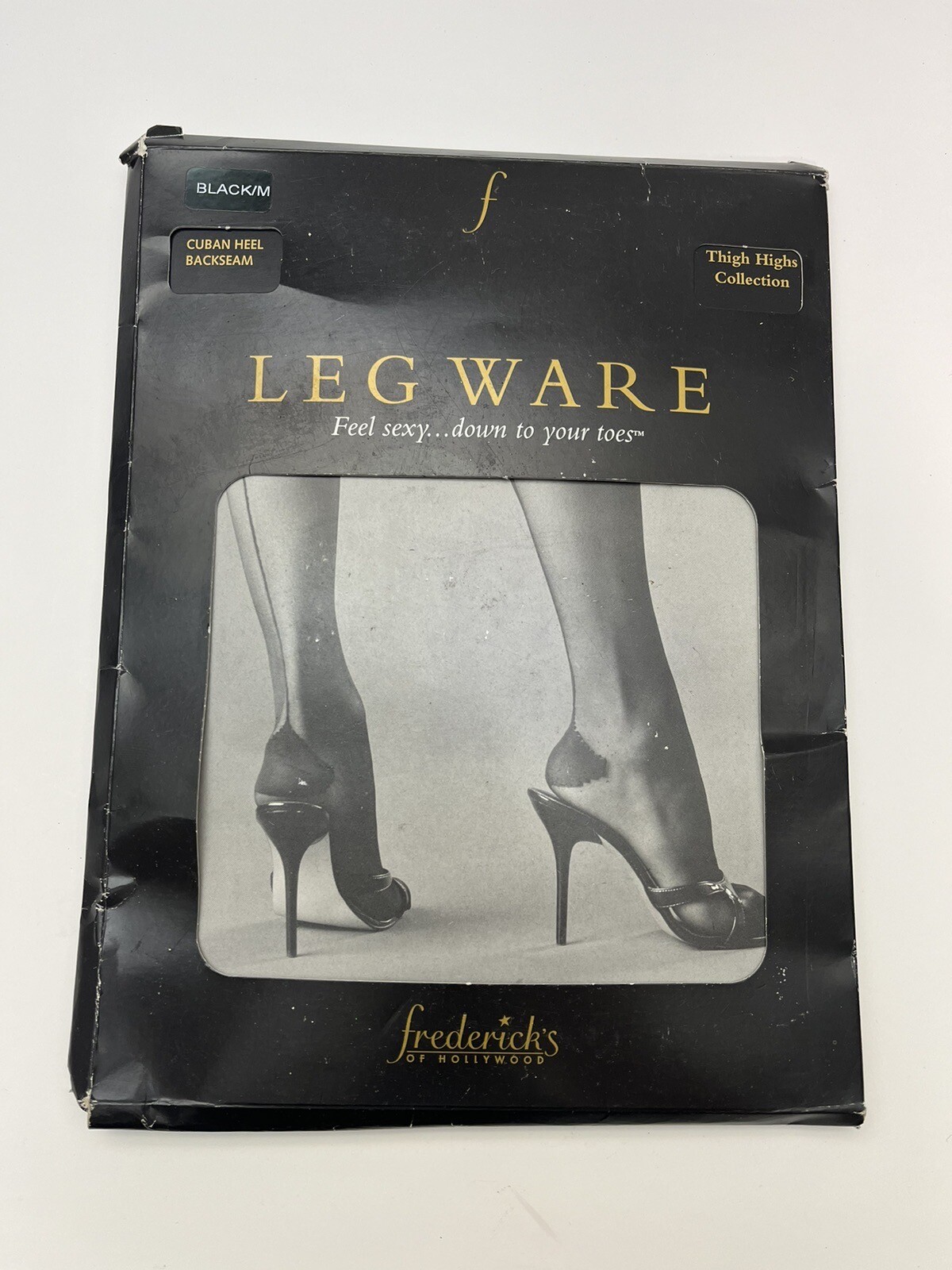NIP Fredericks Of Hollywood Thigh Highs – Cuban Heel – Backseam – Medium