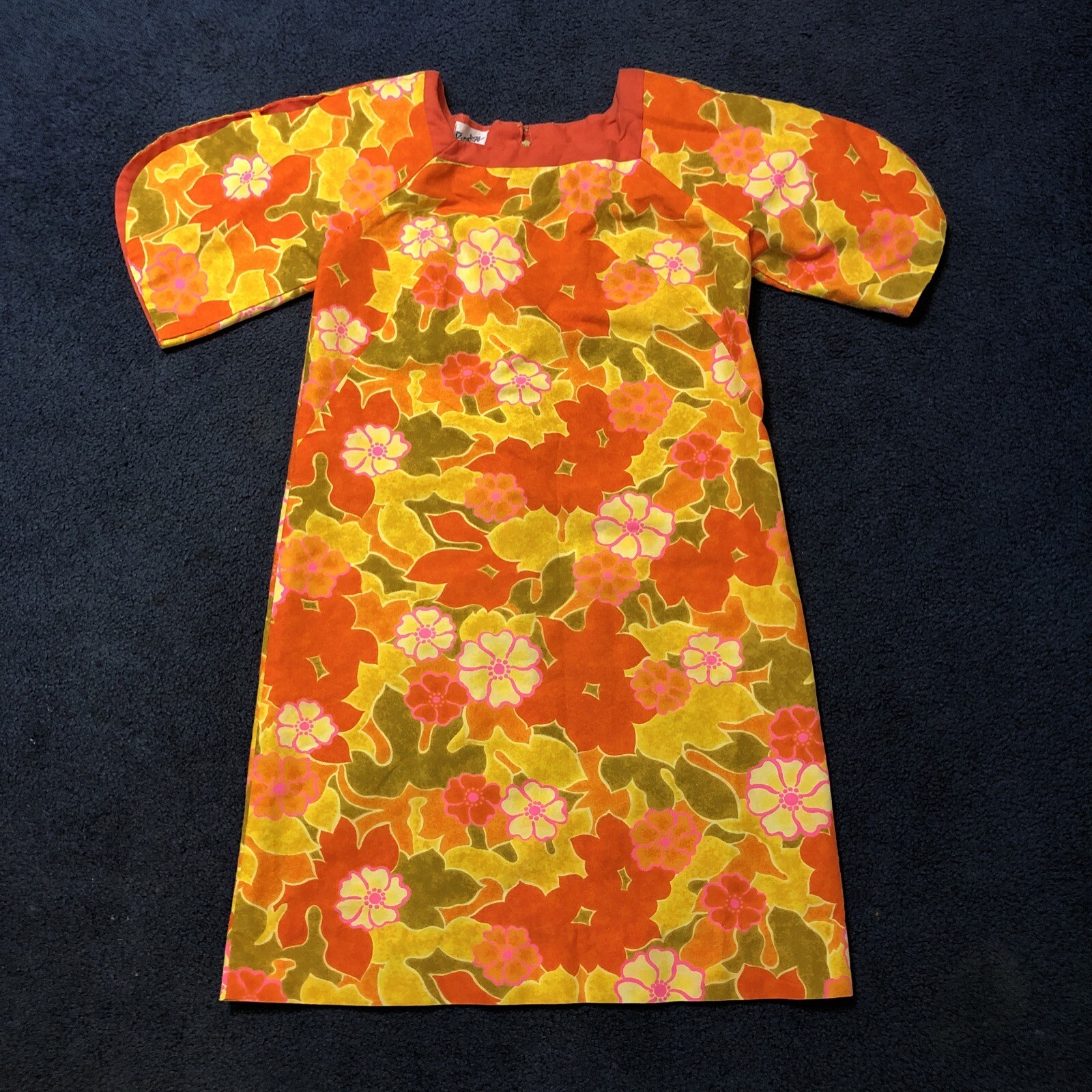 Vintage 60s 70s PARADISE HAWAII Hawaiian MuMu Kimono Maxi Floral Island Dress