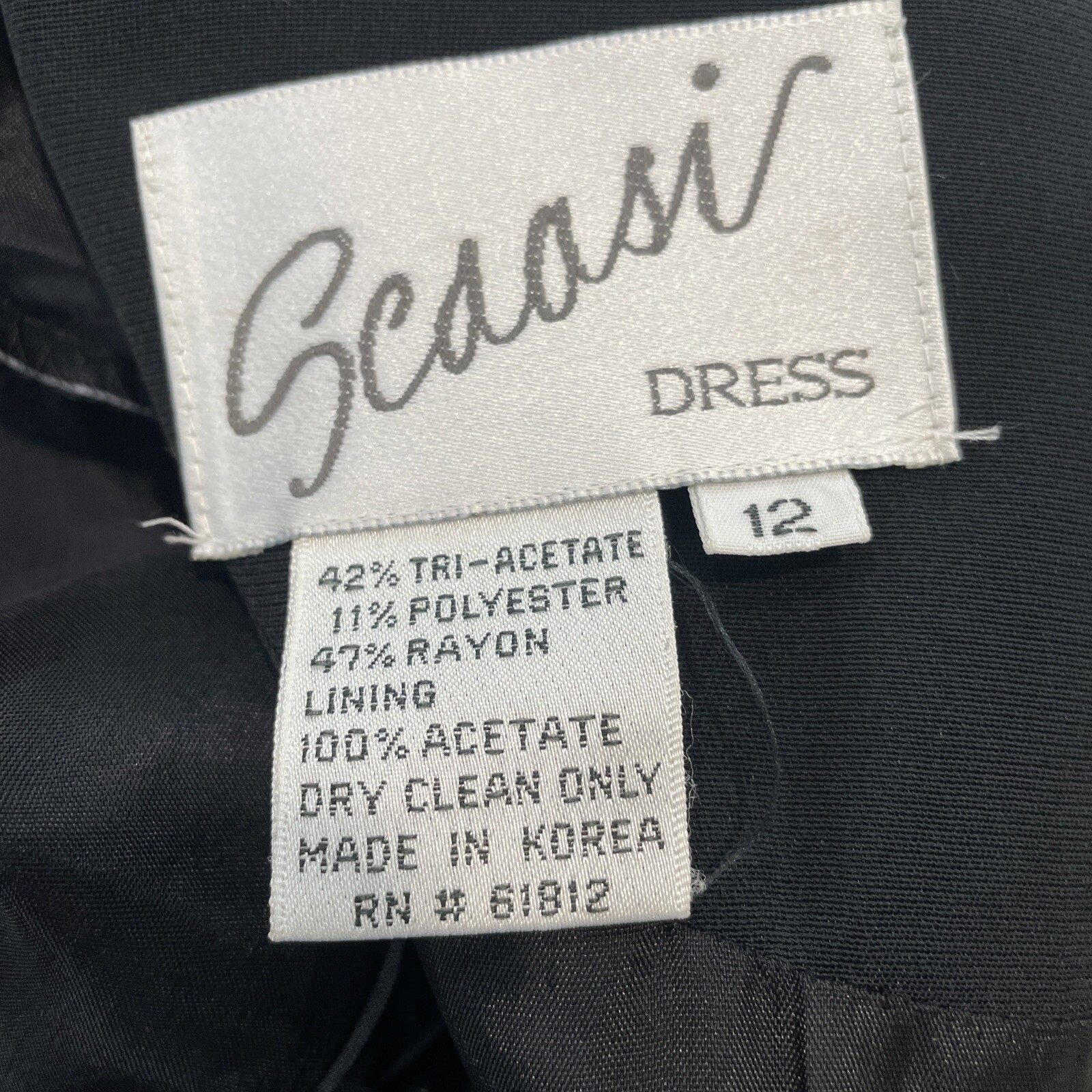 Vintage Scaasi Black Dress Bow Evening Cocktail Formal New W/ Tags! B Forman Co