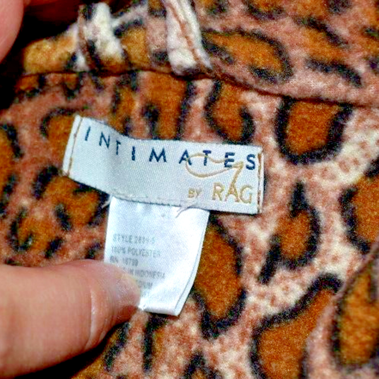 VTG Intimates By Rag Leopard Print Short Robe w/Pockets & Belt | Medium
