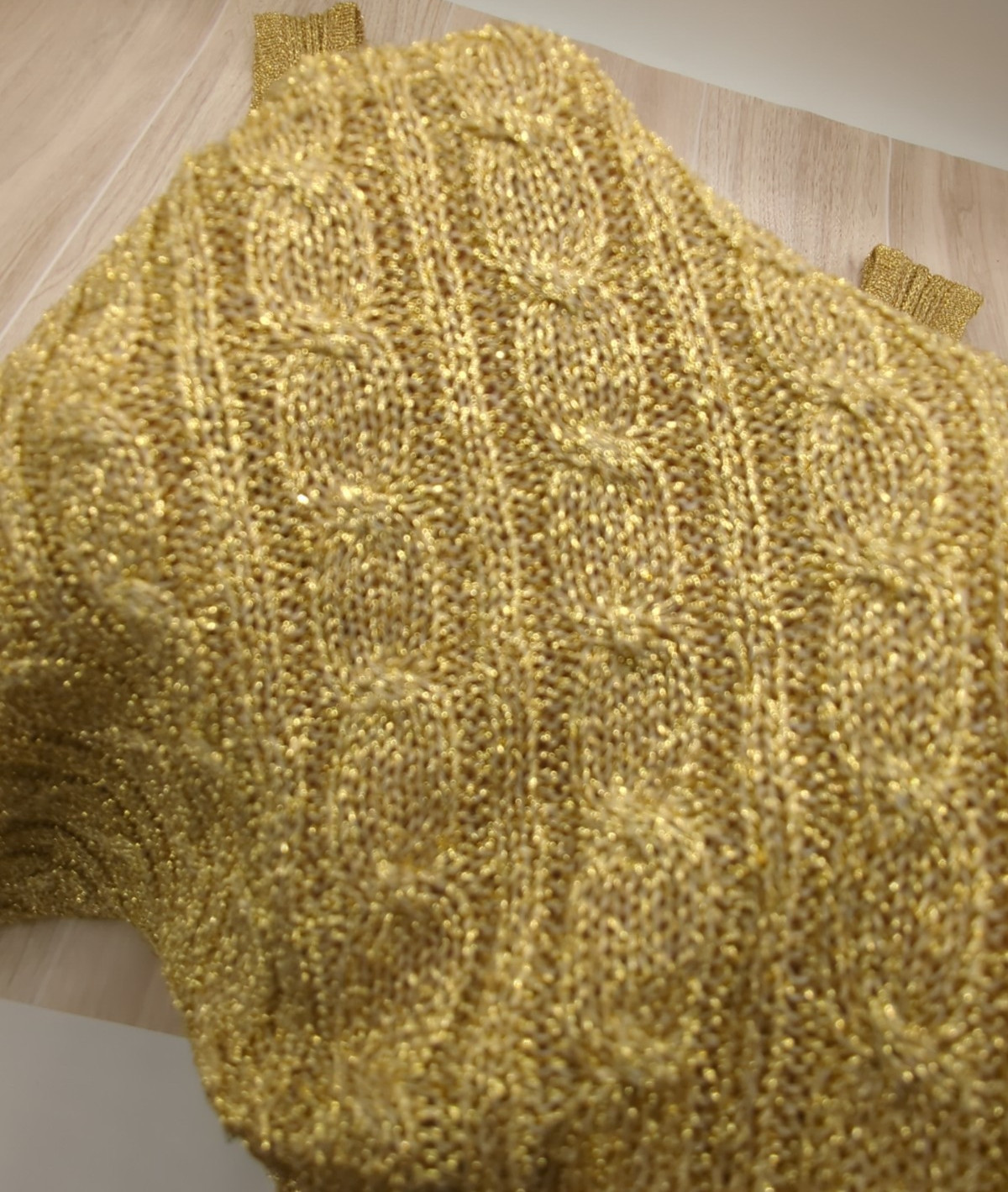 Effeci Large Gold Ribbed Tank Top Sweater Lightweight Disco/Rave 70’s-80’s-90’s