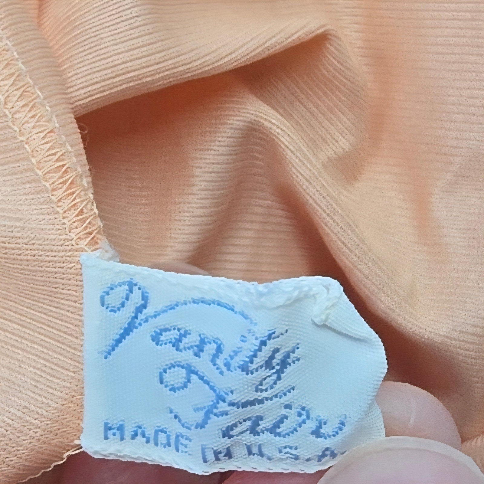 Vintage Vanity Fair Peach Nylon Nightgown Sheer Lace Overlay Empire Waist 34