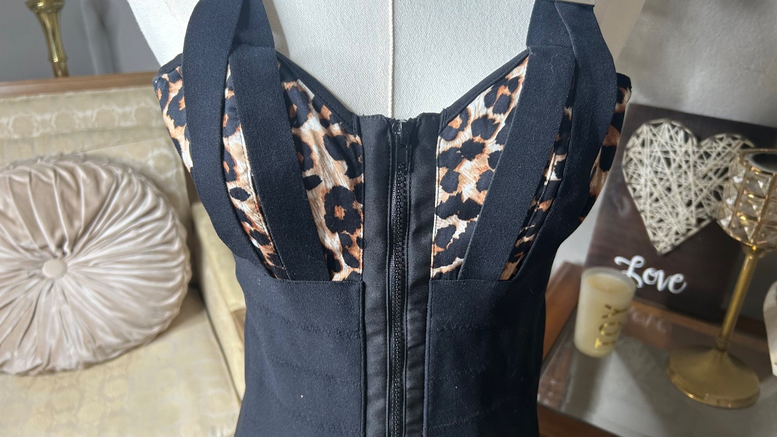 Vintage Frederick’s of Hollywood Leopard Corset Whimisgoth Grunge Mobwife