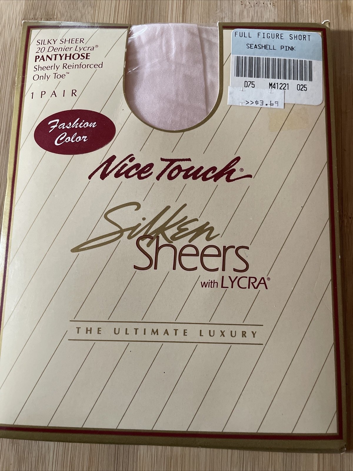 Sears Nice Touch Silken Sheers Pantyhose Full Figure short Seashell Pink New