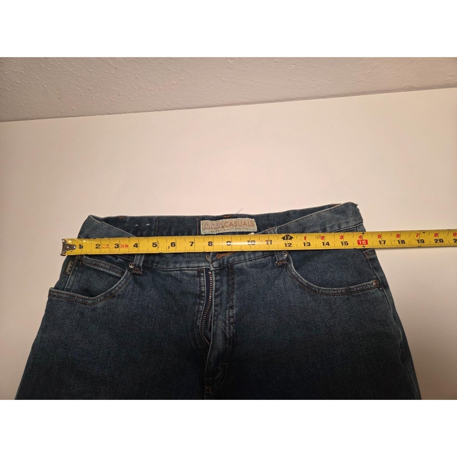 Vintage Cabelas Jeans Womens 14 Blue Denim Dark Wash Flannel Lined Straight Leg