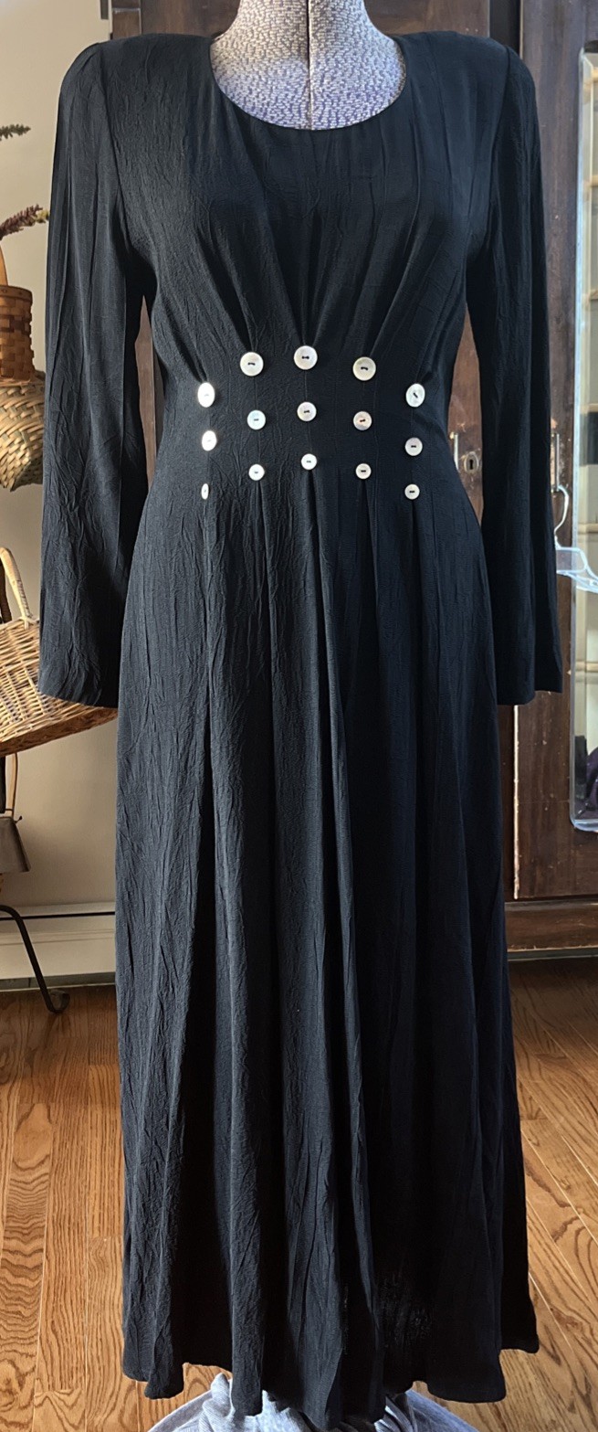 Vintage 90’s J.B.S. Ltd Women’s Dress Sz 6 Rayon Blue Midi Long