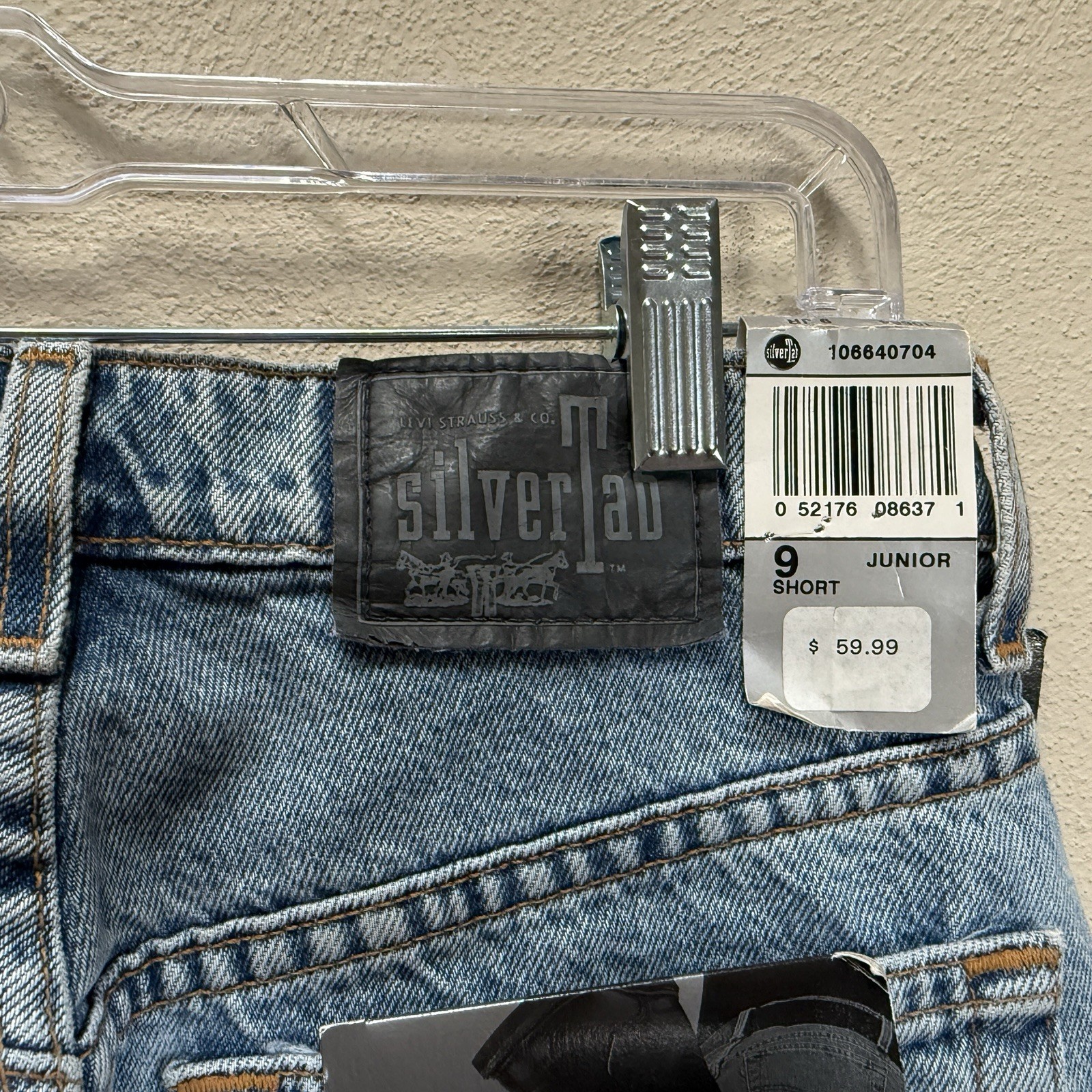 VTG 90s Levi’s SilverTab Loose Jeans Cotton Made in USA Juniors Sz 9 short NWT