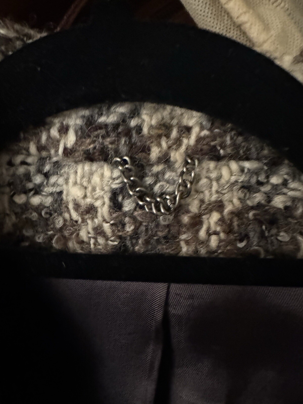 Cool Vintage Women’s Wool Coat – Cream, Black & Taupe Button