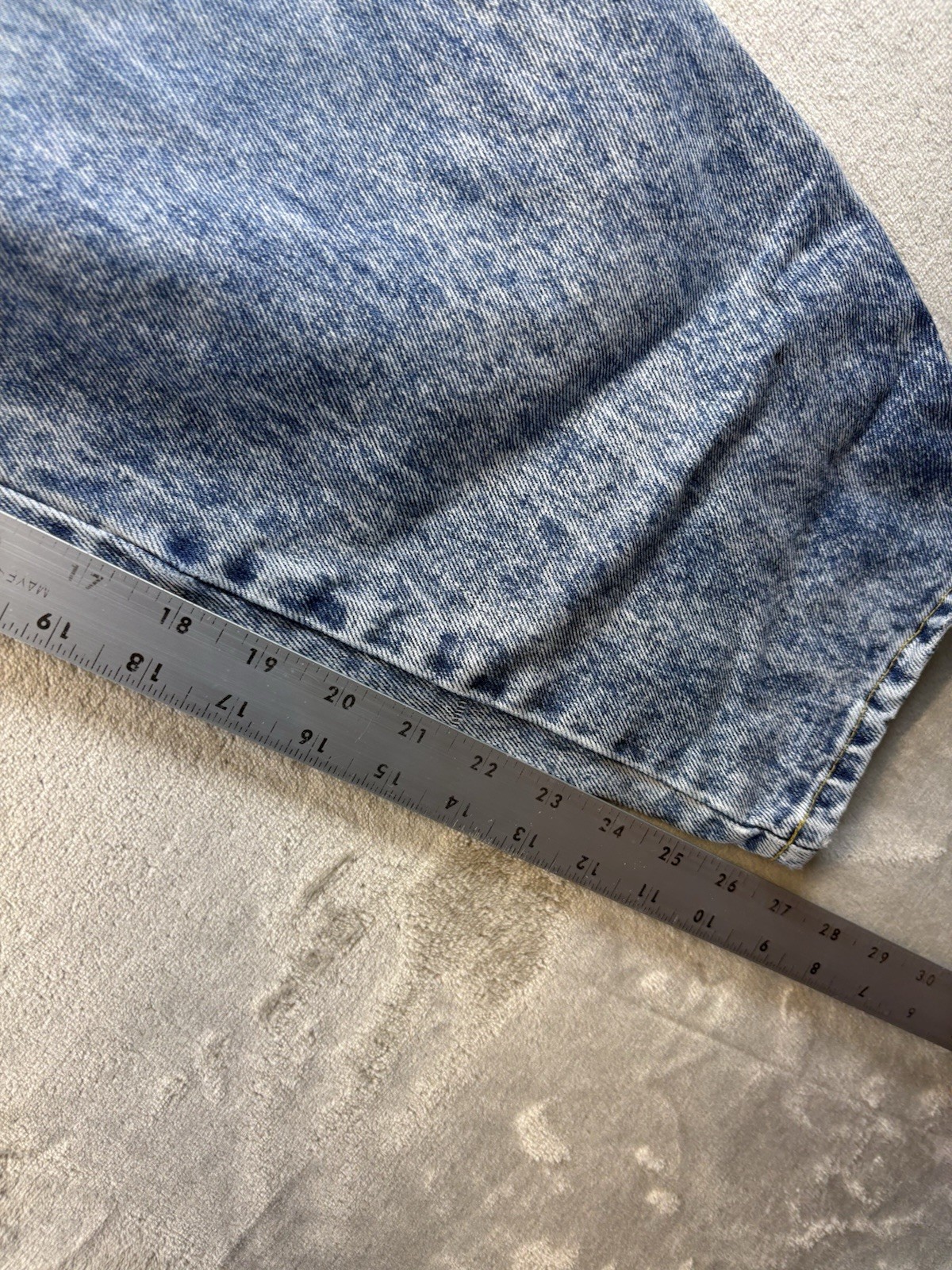 Vintage 80s Honors Acid Wash Denim Jeans High Waist Tapered Blue Size 14