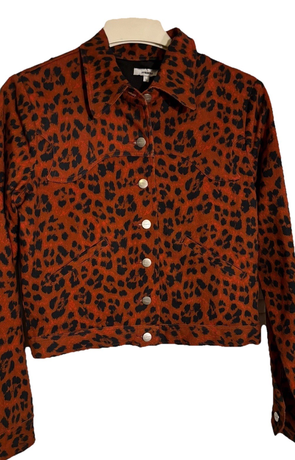 Miaou Red Leopard Jacket Sz L