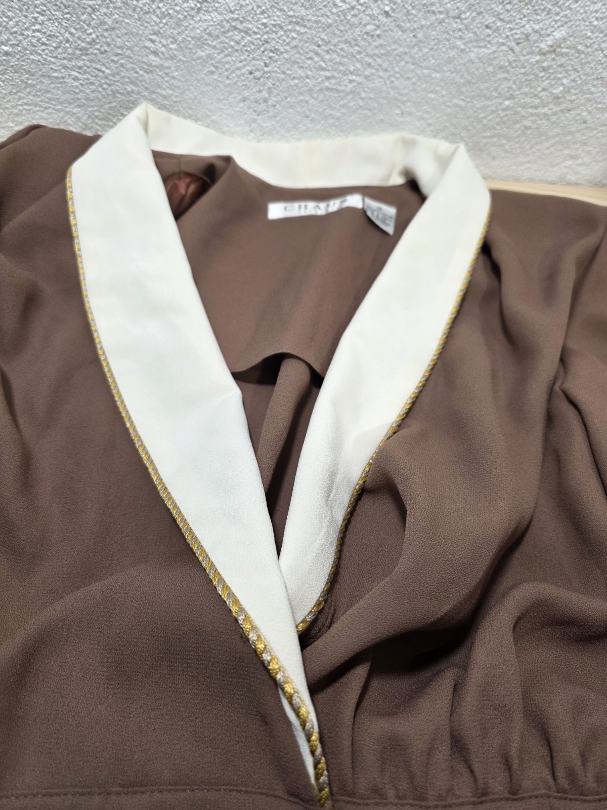 Vintage Chaus Dress Midi Olive Brown Size 12