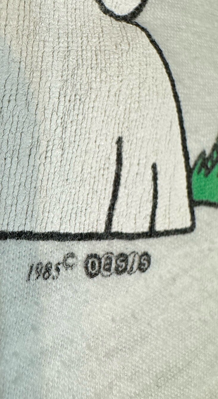 VTG 1985 Bunny & Palm Trees Micro Crop Tee Women’s M/L Oasis Women’s Teens