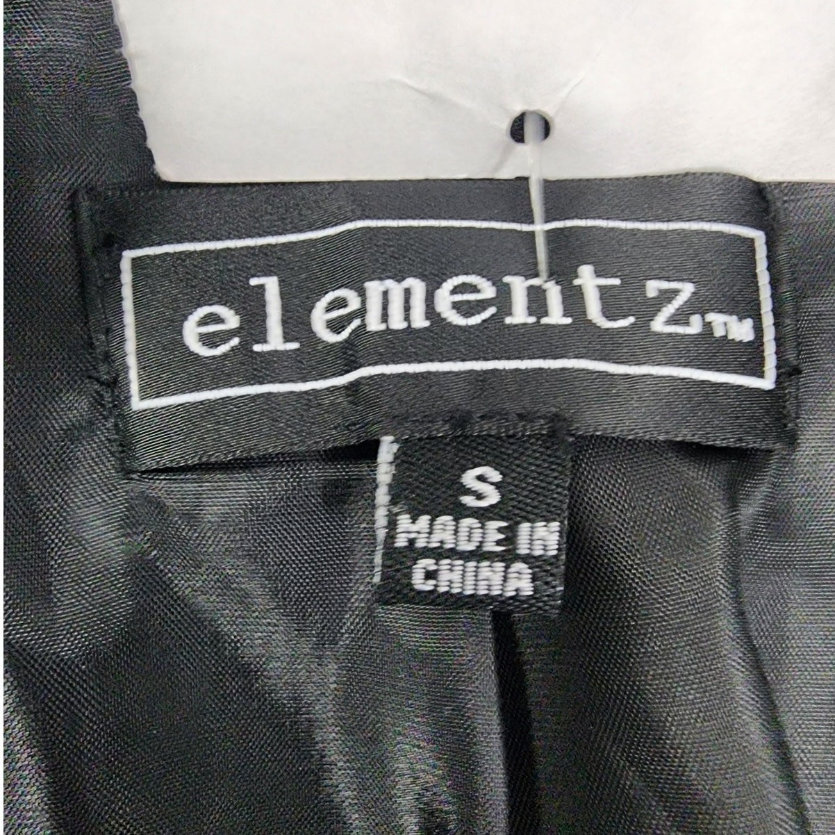 Vintage Elementz Blazer Womens S Black Faux Patent Leather Trim Office Formal