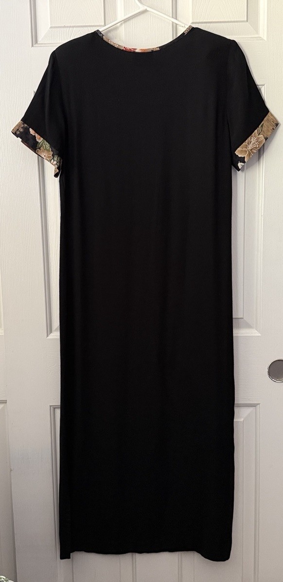 vintage 90s naturally petite honolulu size S black short sleeve midi dress