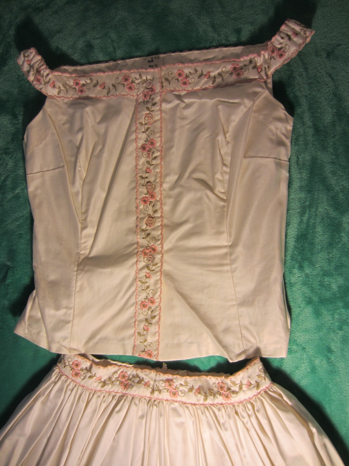 VTG~Sleeveless Top/Button Down Front w/ Flowing Swing Skirt~Small~CABANA Sportsw