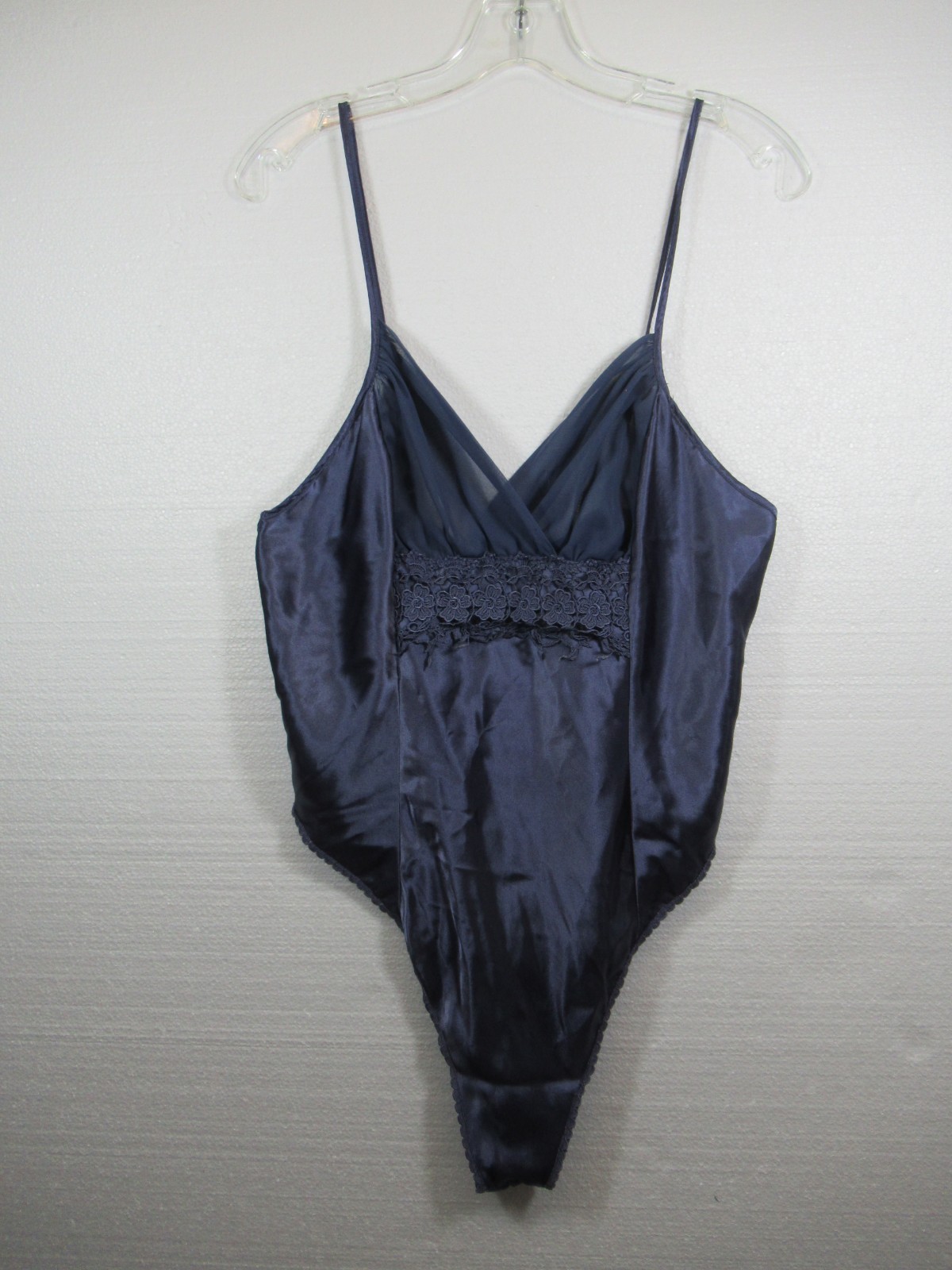 Vintage Delicates Satin & Chiffon Romper Teddy Women Medium Purple Hi Cut