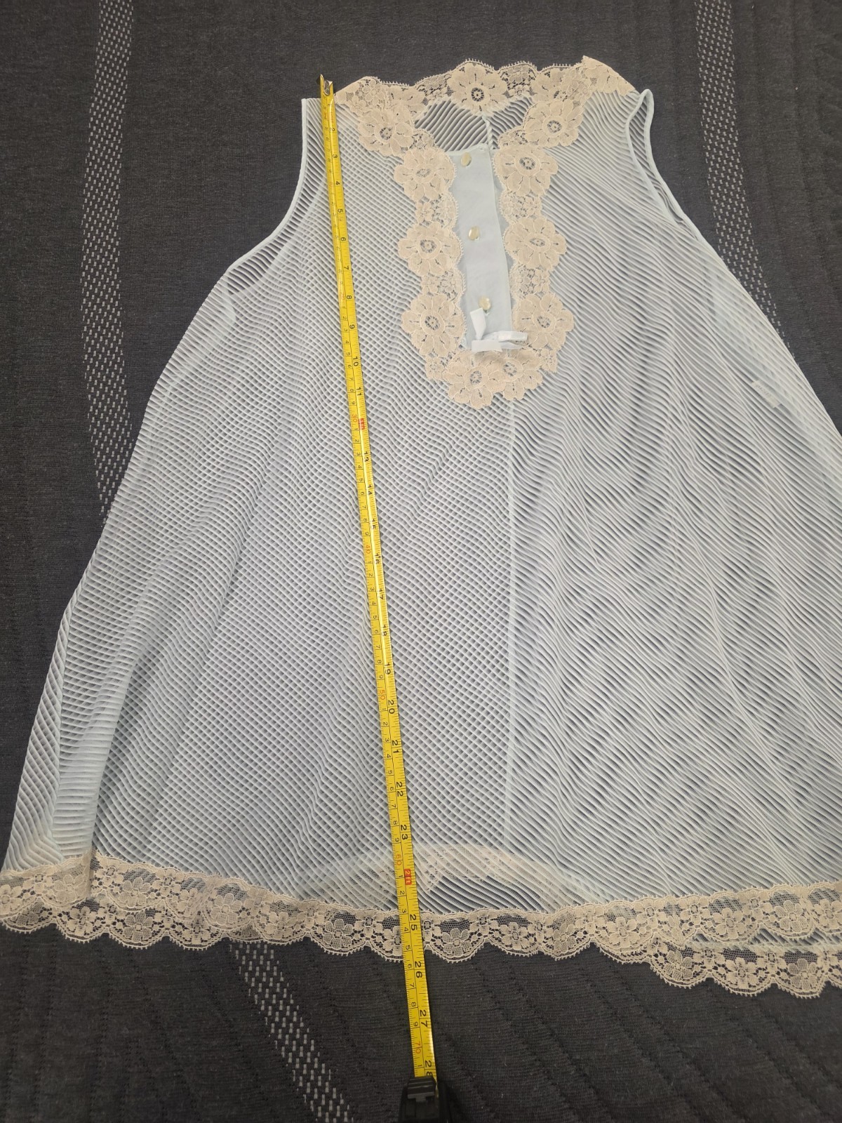 Vtg Goddard Artemis Sheer Chemise Shortie Nightie Babydoll Blue Small Style 6168