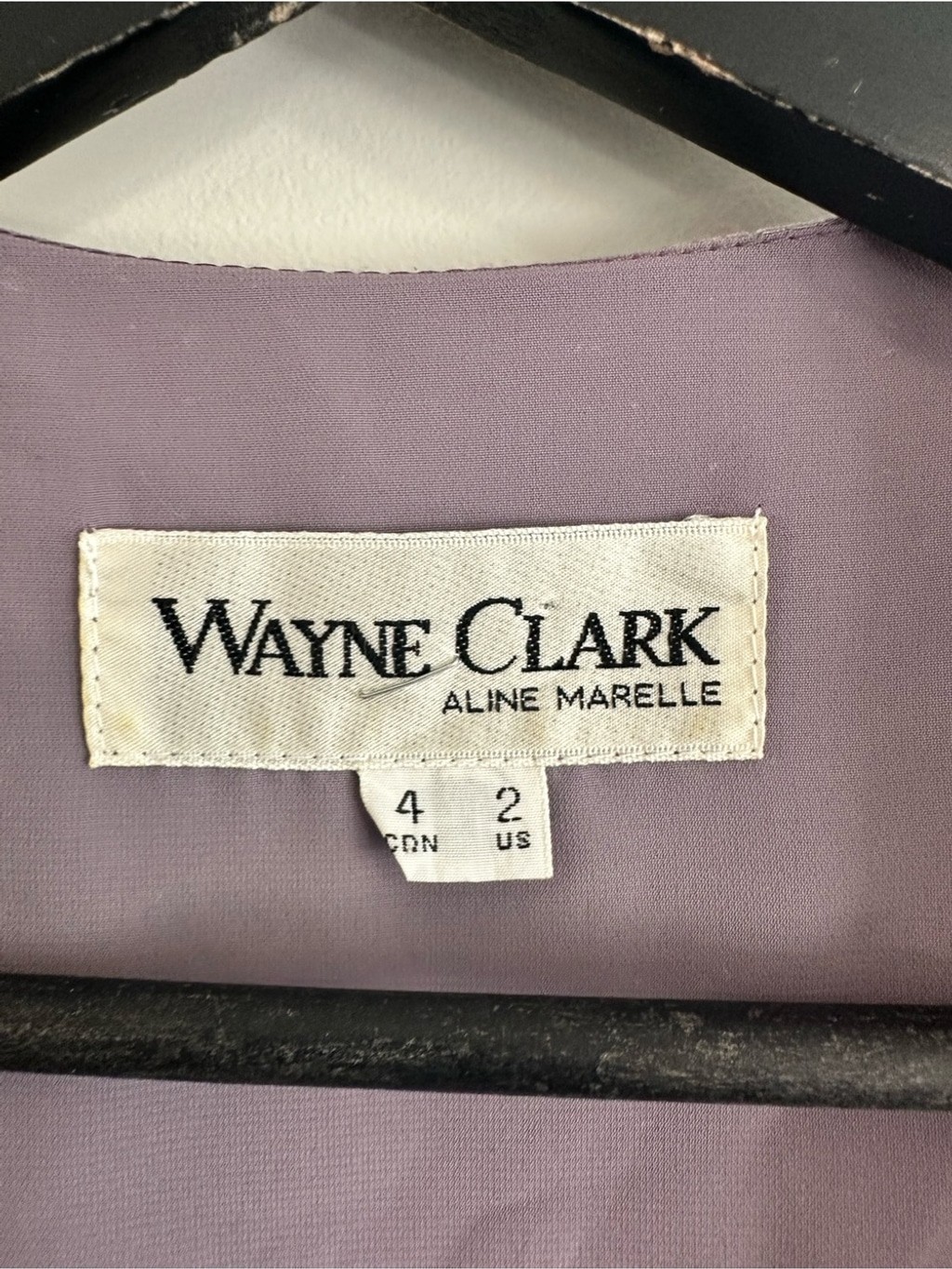 Wayne Clark Vintage Silk Draped Wrap Dress Size US 2 CDN 4 Light Purple