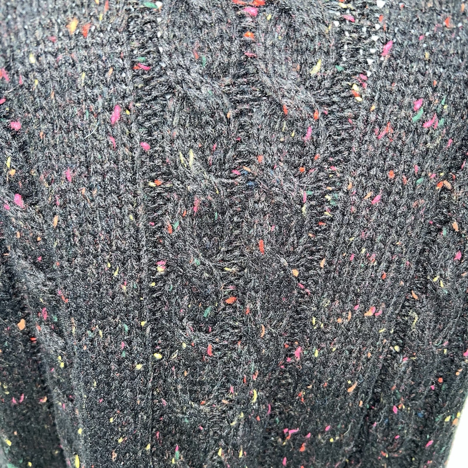 VTG 70s Y2K Unisex Campus Black/Confetti Colored Knit Sweater Vest Size M