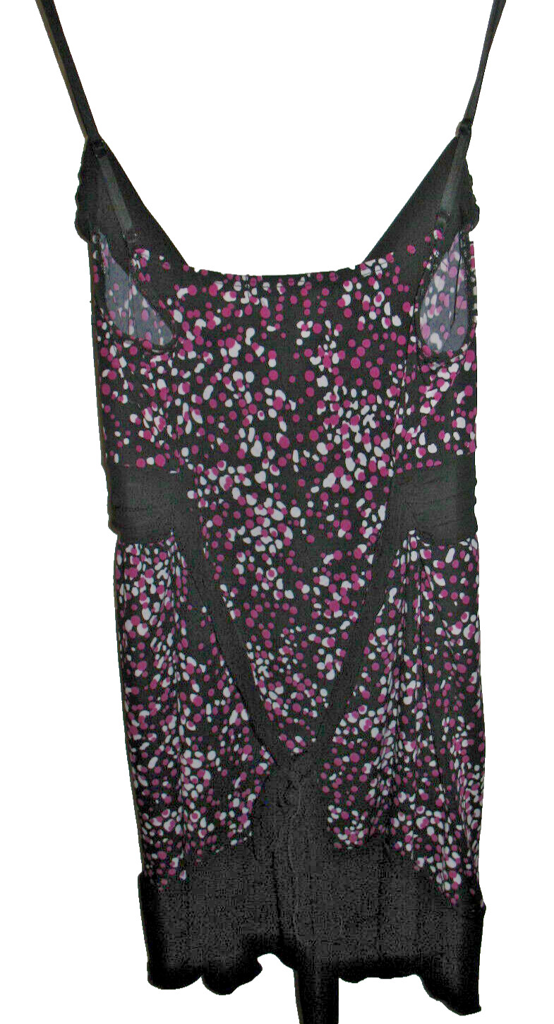 VINTAGE Volume One Juniors Pink White Black Dots Tank Top Size Medium M