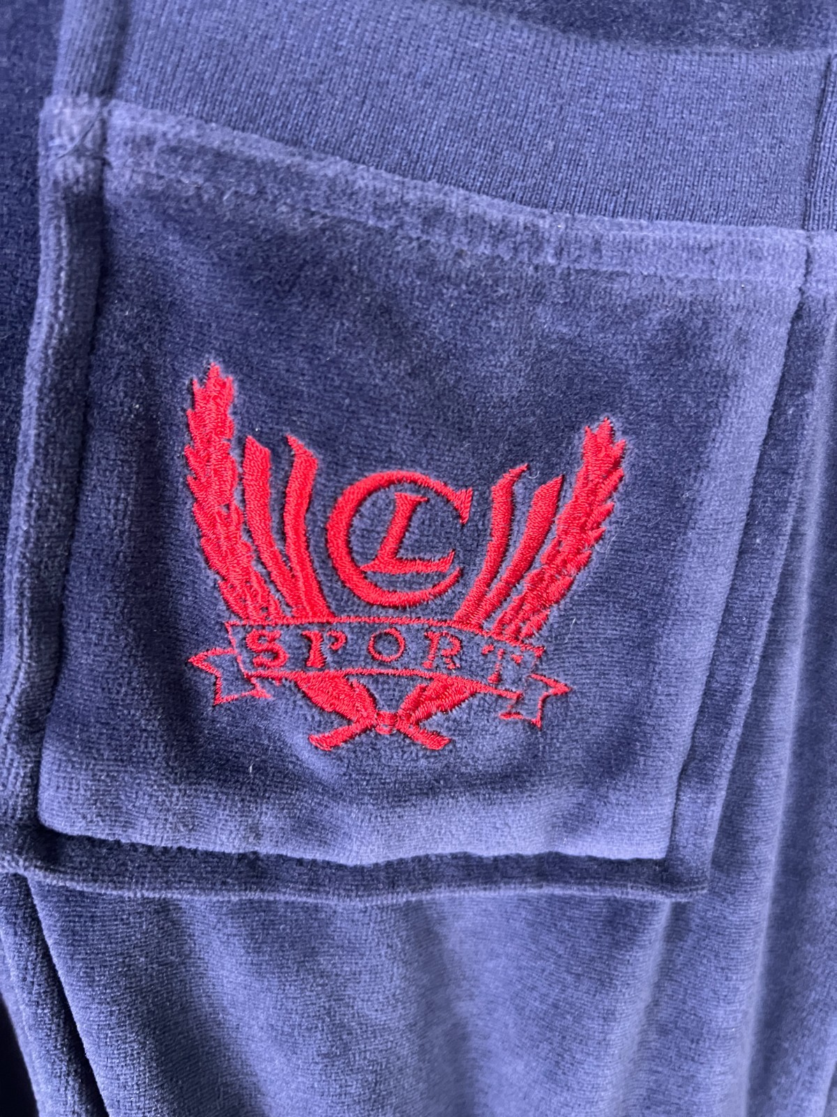 90s Athleisure Velour Liz Claiborne Sport Midi Dress Small Navy Blue
