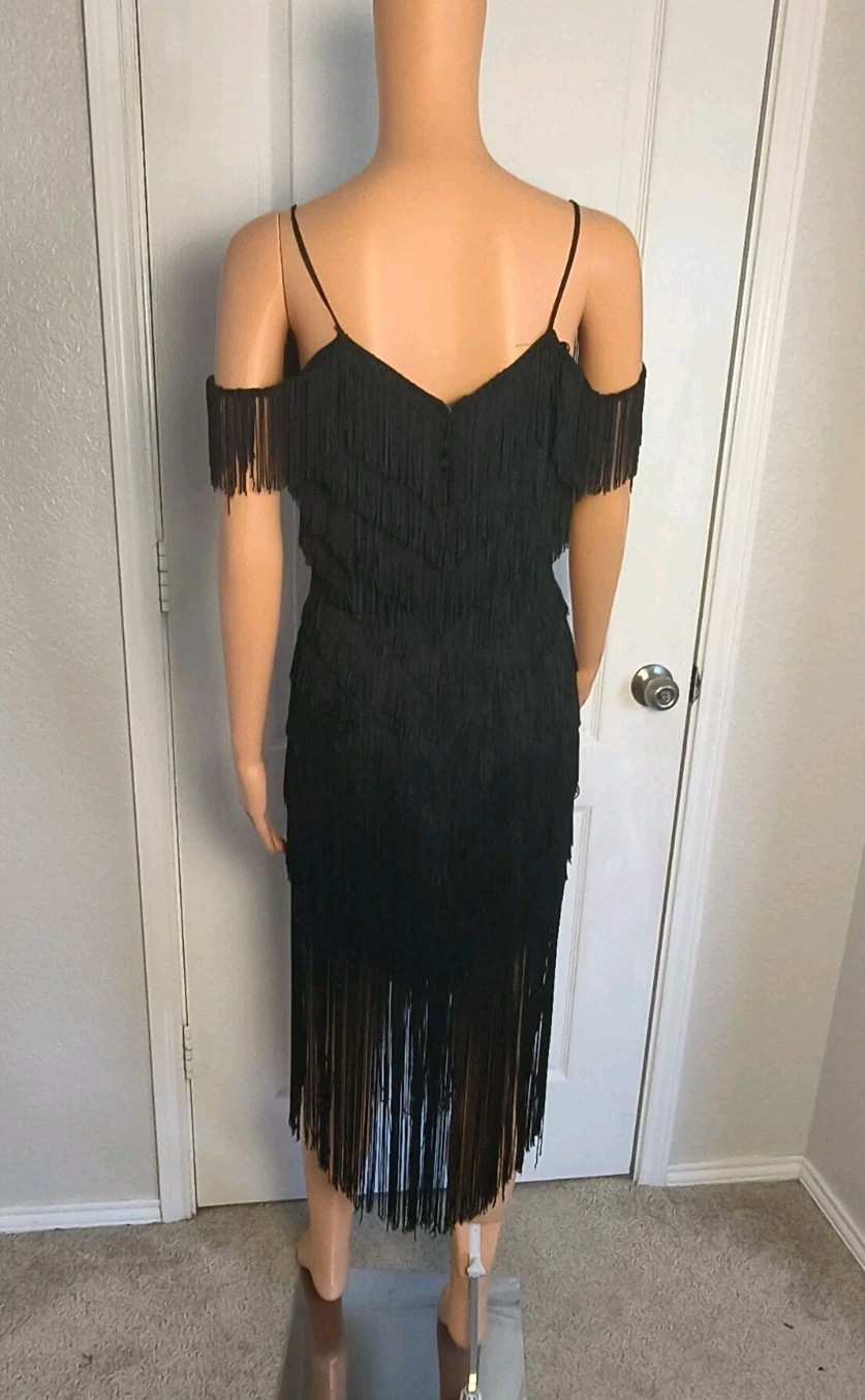 Vintage Fringe 80’s Flapper Sexy Party Dress Size 9/10 by TD4 Electra – DP32