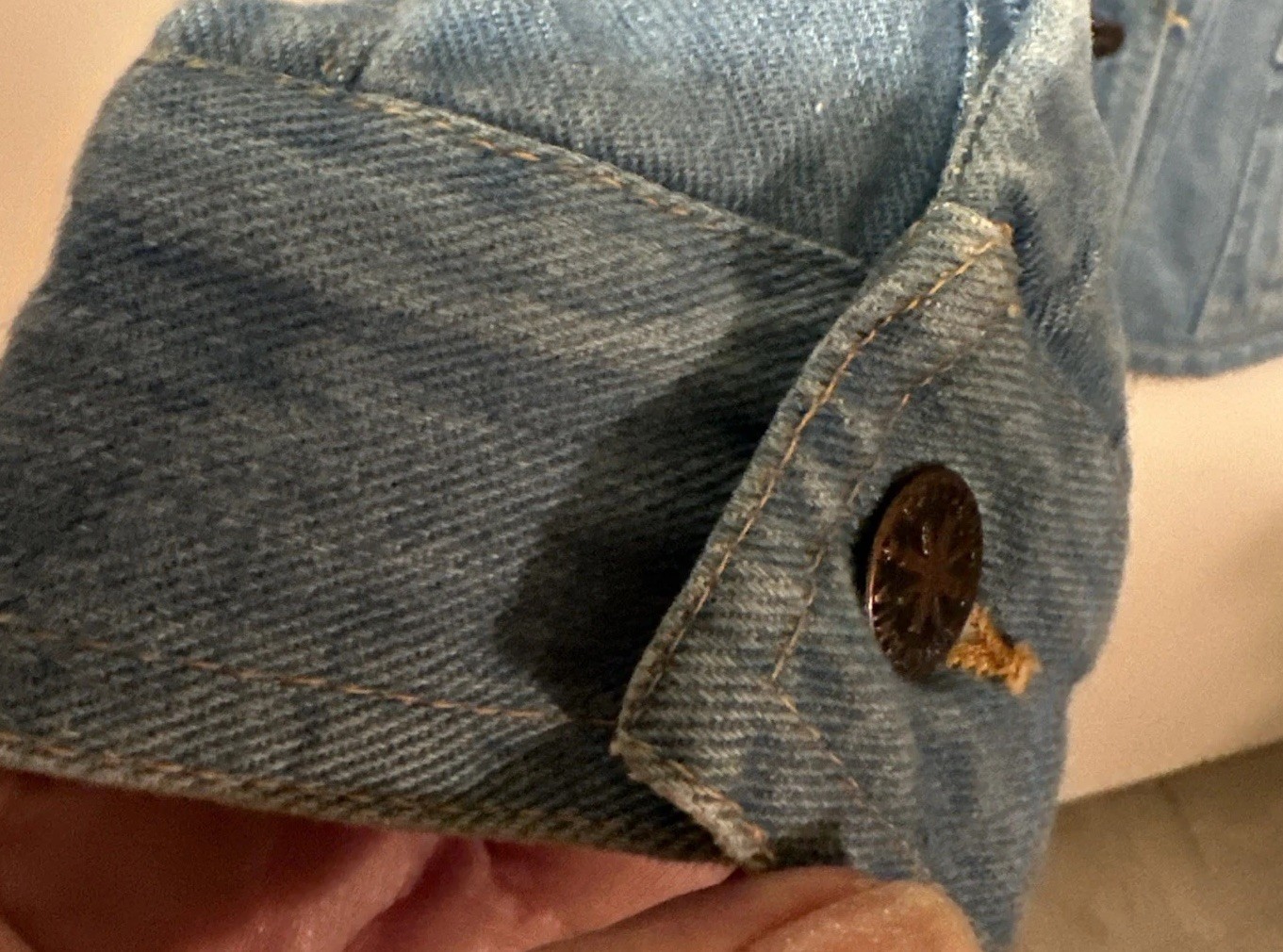 Vintage 60s 70s Womens Denim Blue Jean Mod Hippy Boho, Safari Coat Jacket
