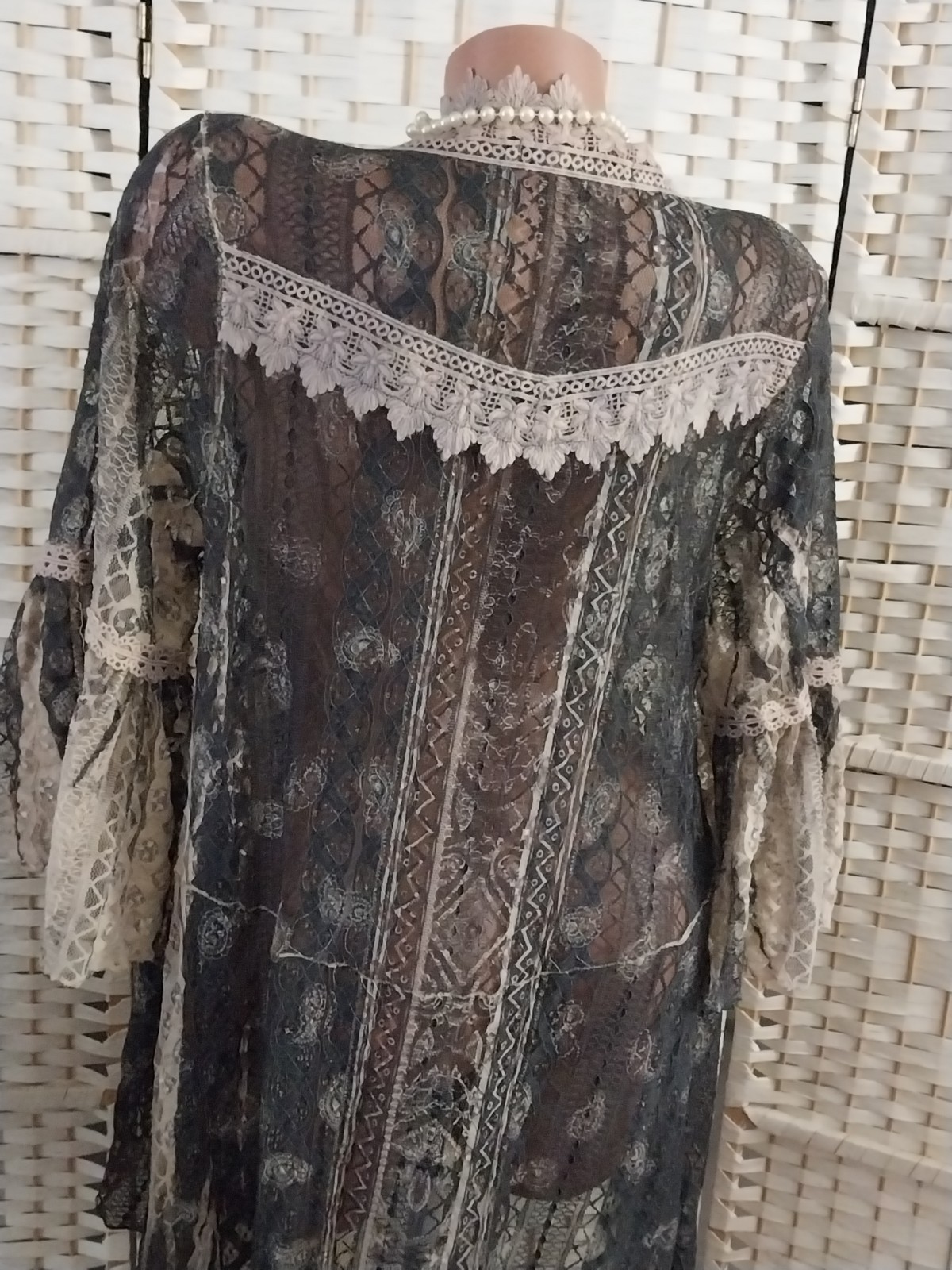 VTG COTTAGE WHIMSIGOTH FAIRY BOHO Whimsical HI LOW BLOUSE JACKET CAPE TOP SHIRT