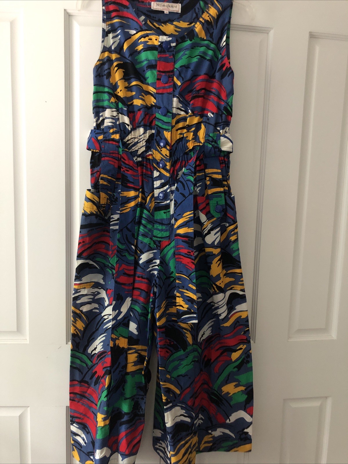 Vintage Yves Saint Laurent France 1980’s Cotton Jumpsuit Romper EU 34 USA XS