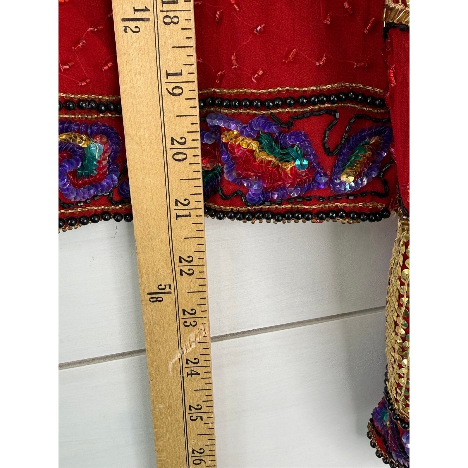 VINTAGE 80s Laurence Kazar Beaded Jacket Women M 100% Silk Sequin MAXIMALIST