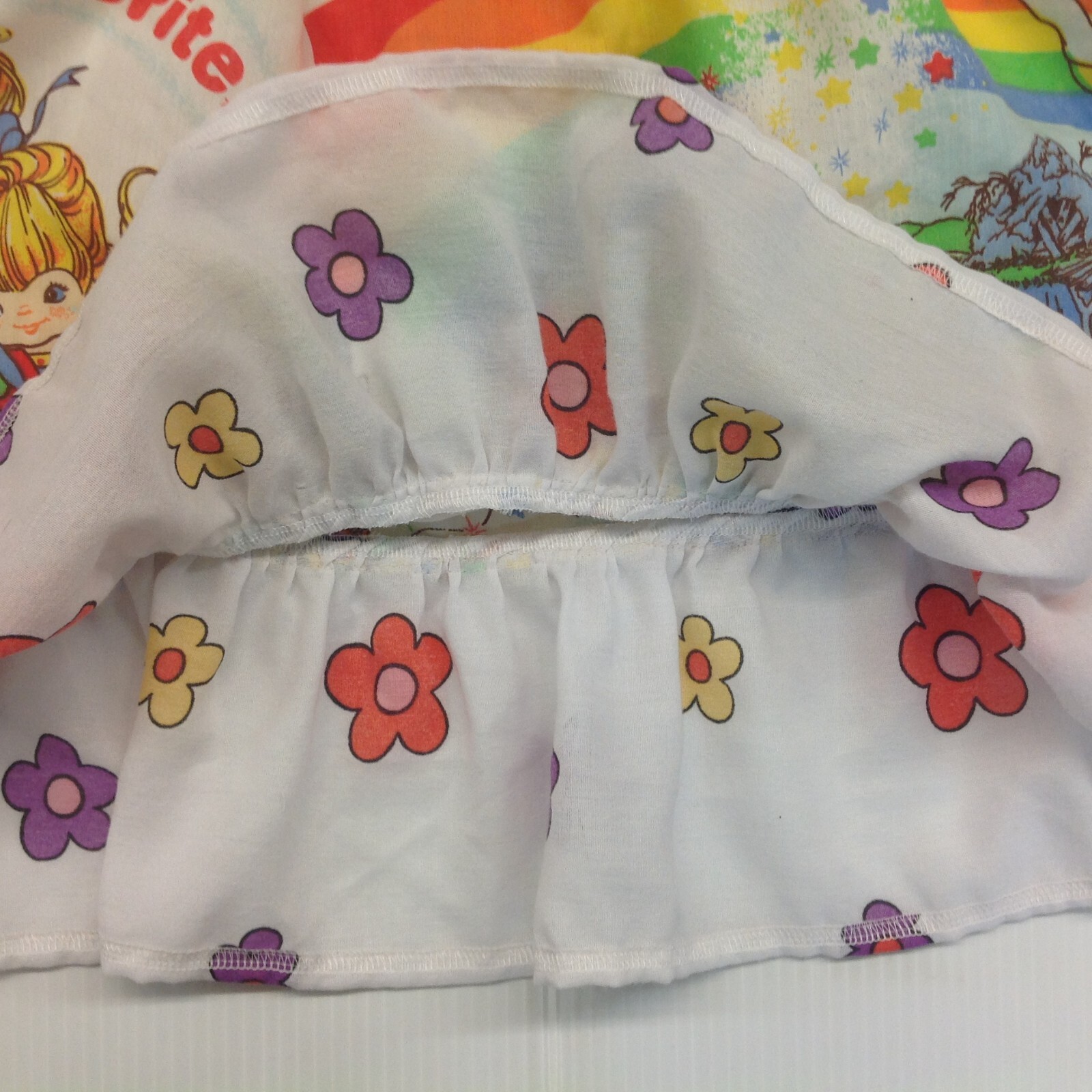 Vtg 1983 Rainbow Brite Child’s Skirt Sewcial Anxiety Upcycle Fabric with Pockets