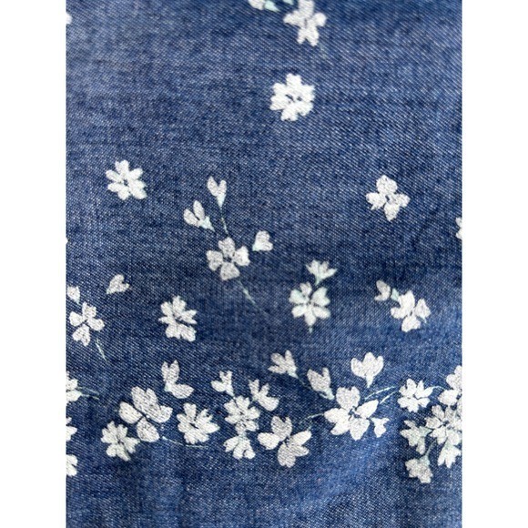 Bushwacker Vintage Blue Floral Tencel Cotton Sheath Dress Size 12 Sleeveless